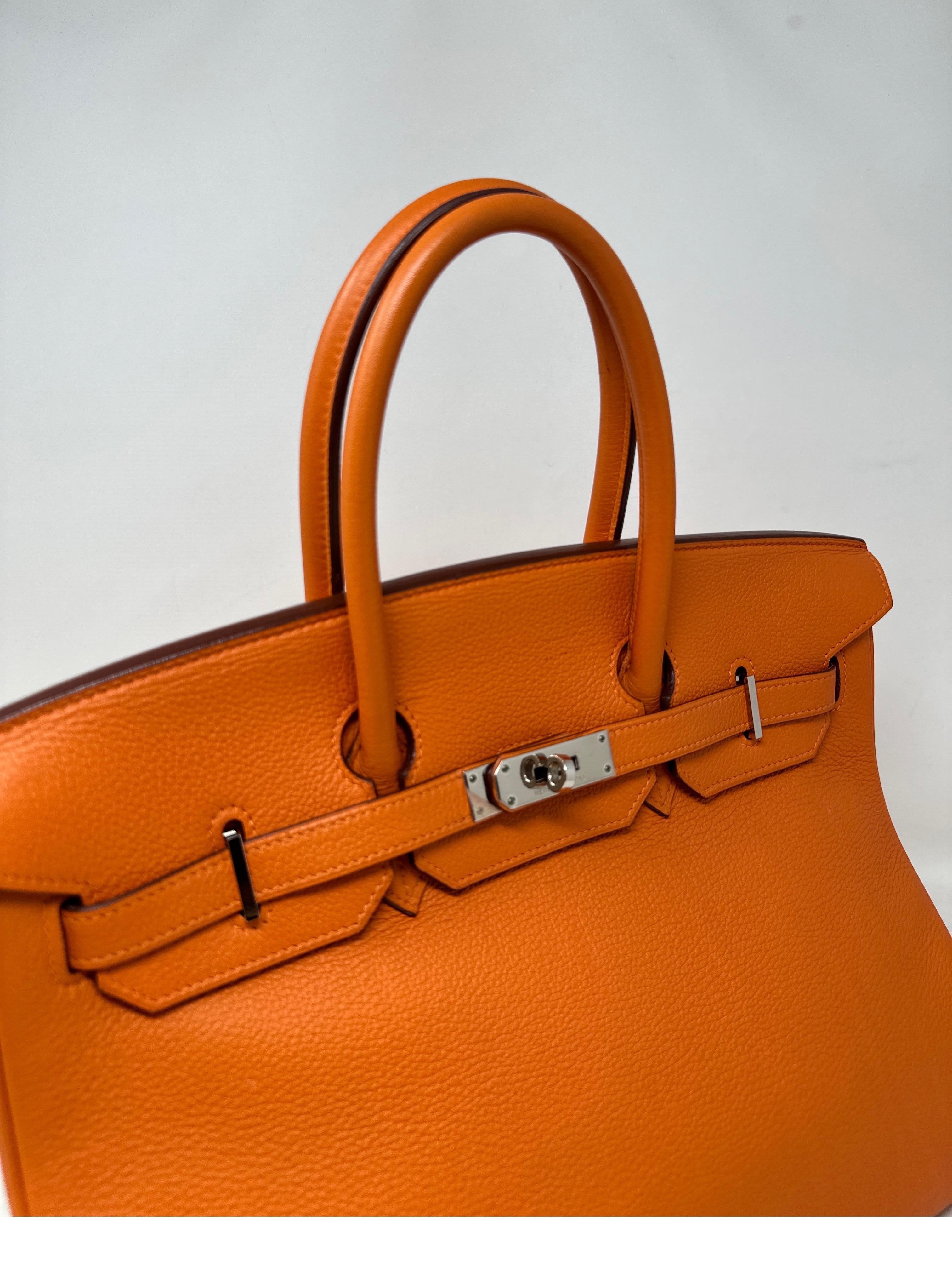 Hermès - Sac Birkin 35 orange  Unisexe 