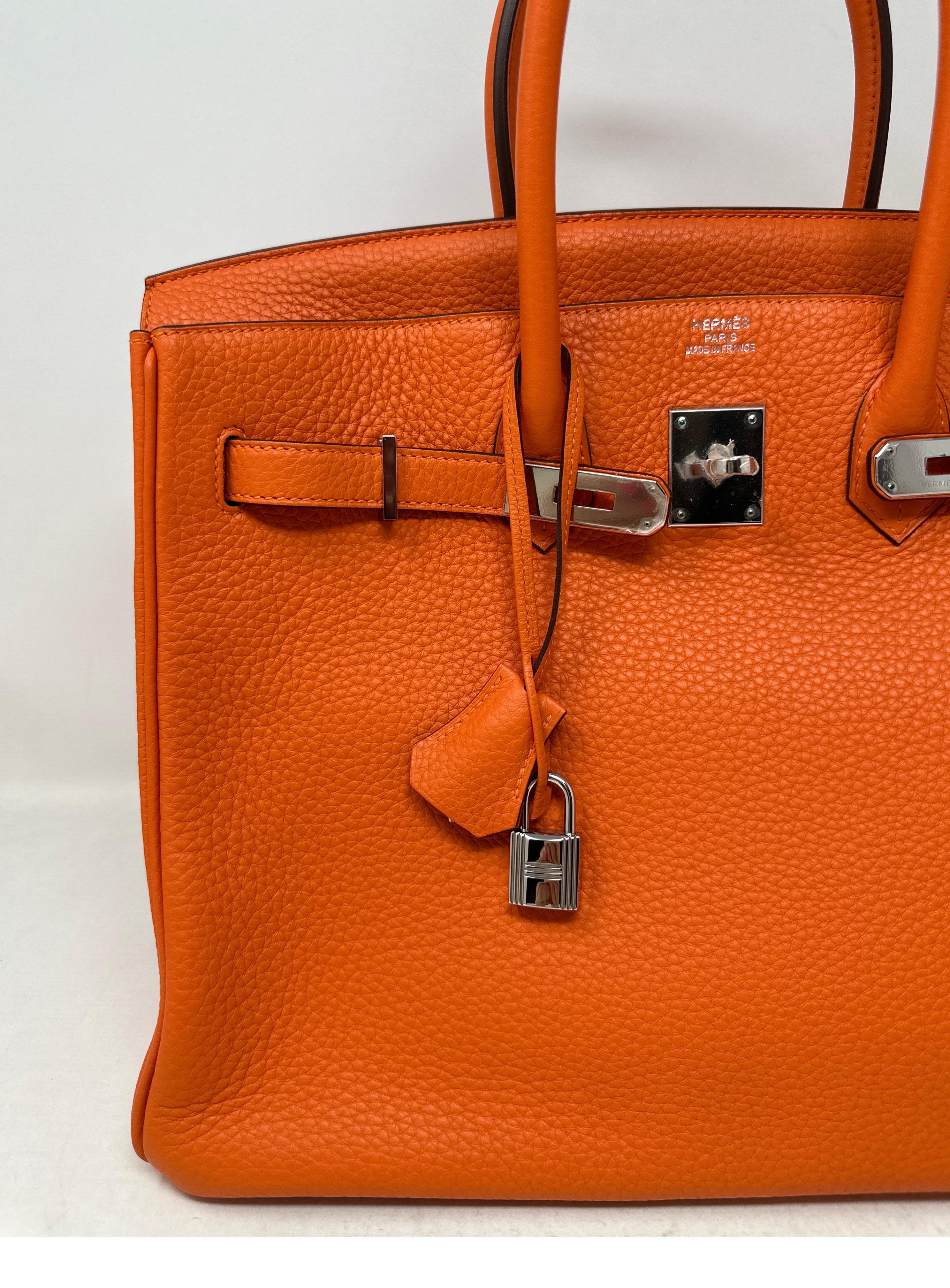Women's or Men's Hermes Orange Birkin 35 Bag  For Sale