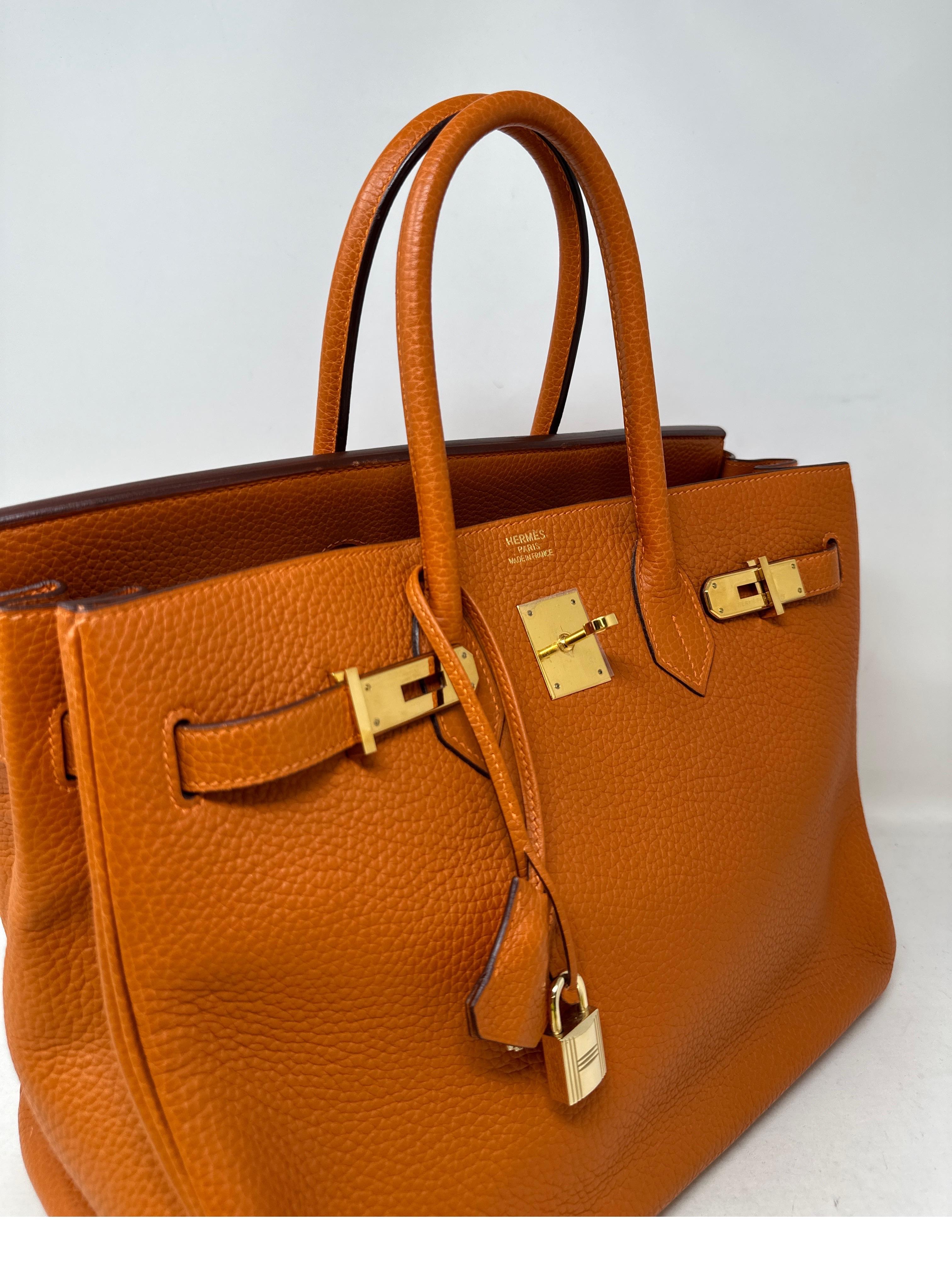 Hermes Orange Birkin 35 Bag 1