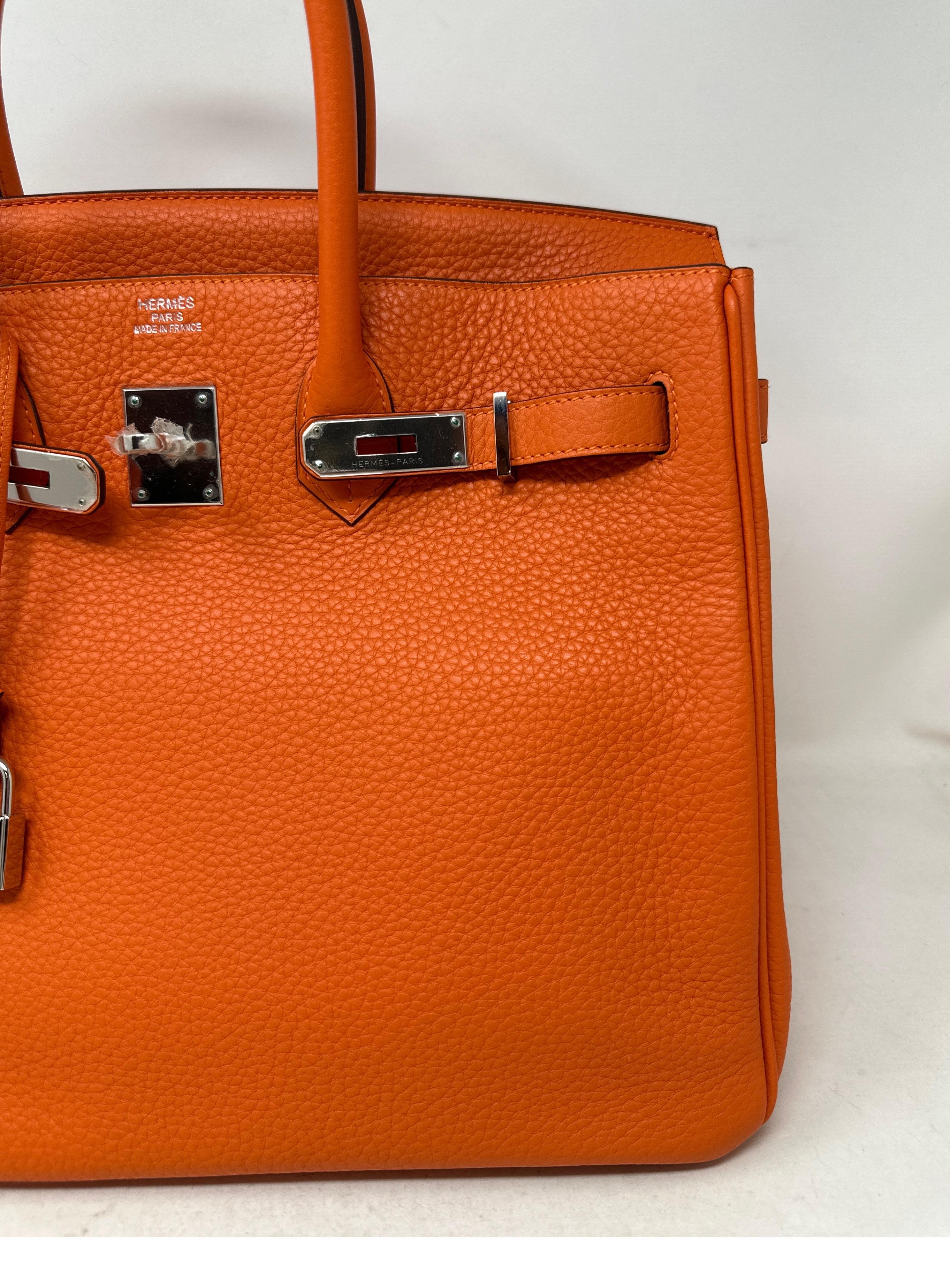 Hermes Orange Birkin 35 Bag  For Sale 1