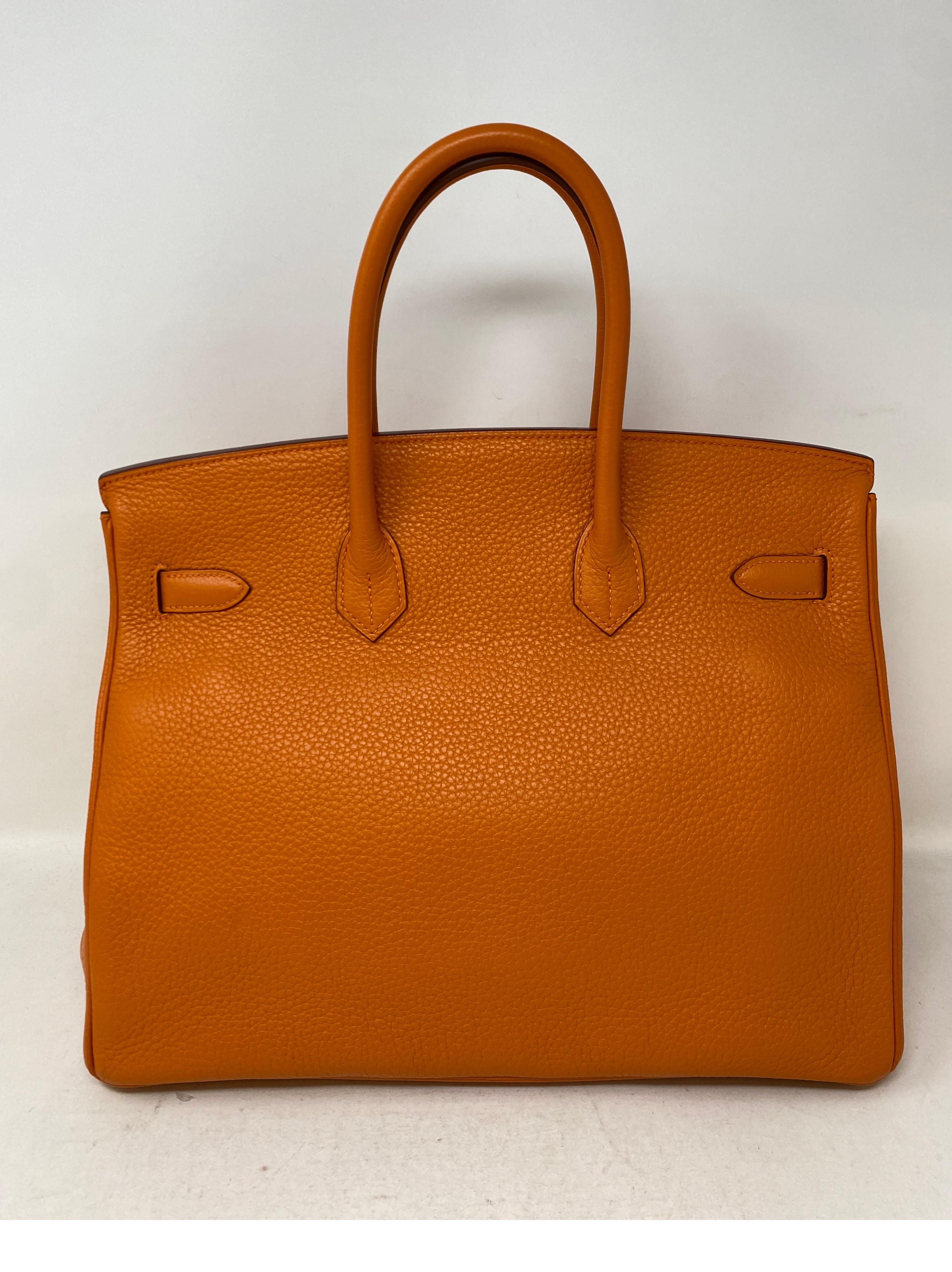 Hermes Orange Birkin 35 Bag  1