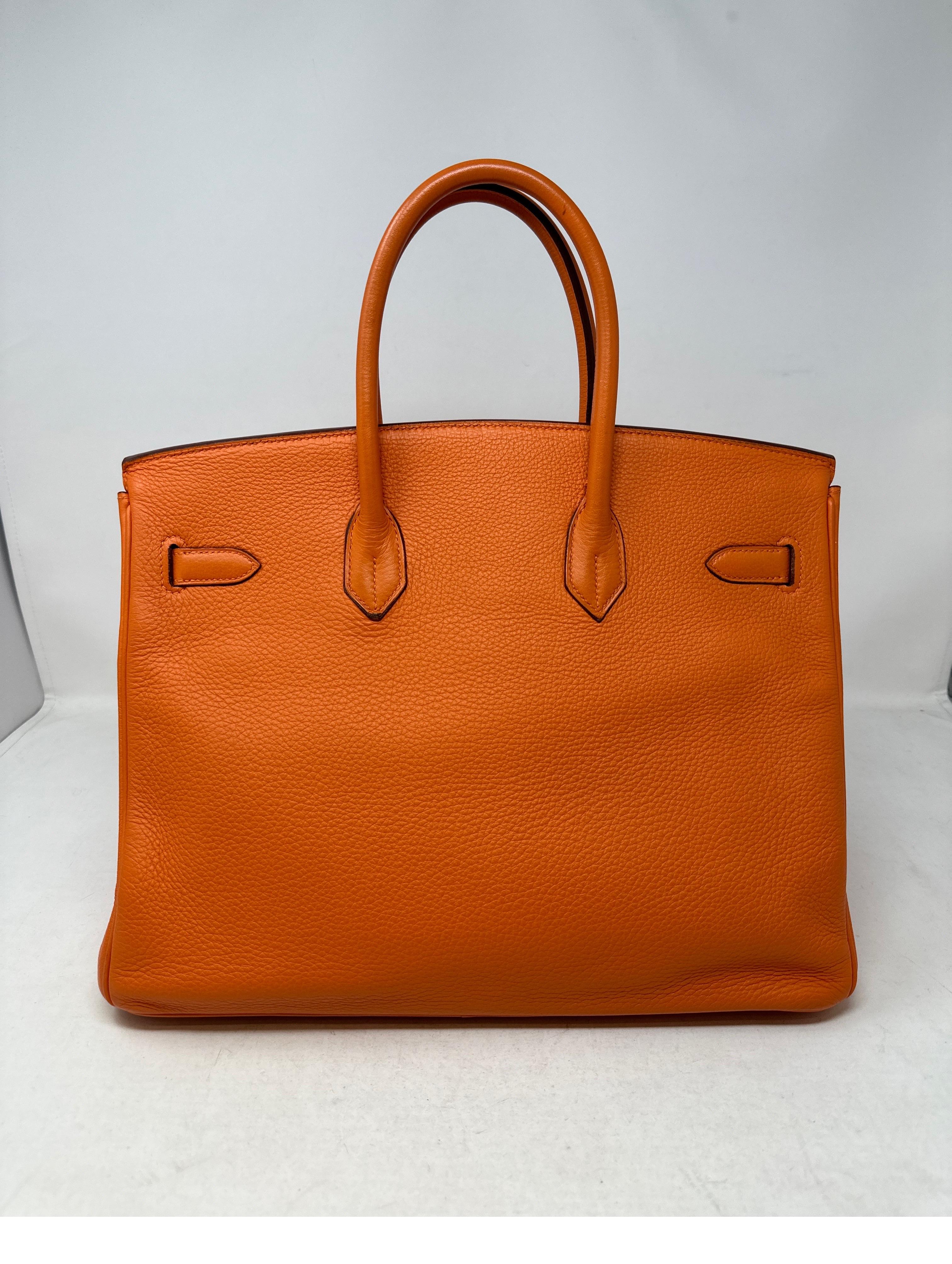 Hermes Orange Birkin 35 Bag  2