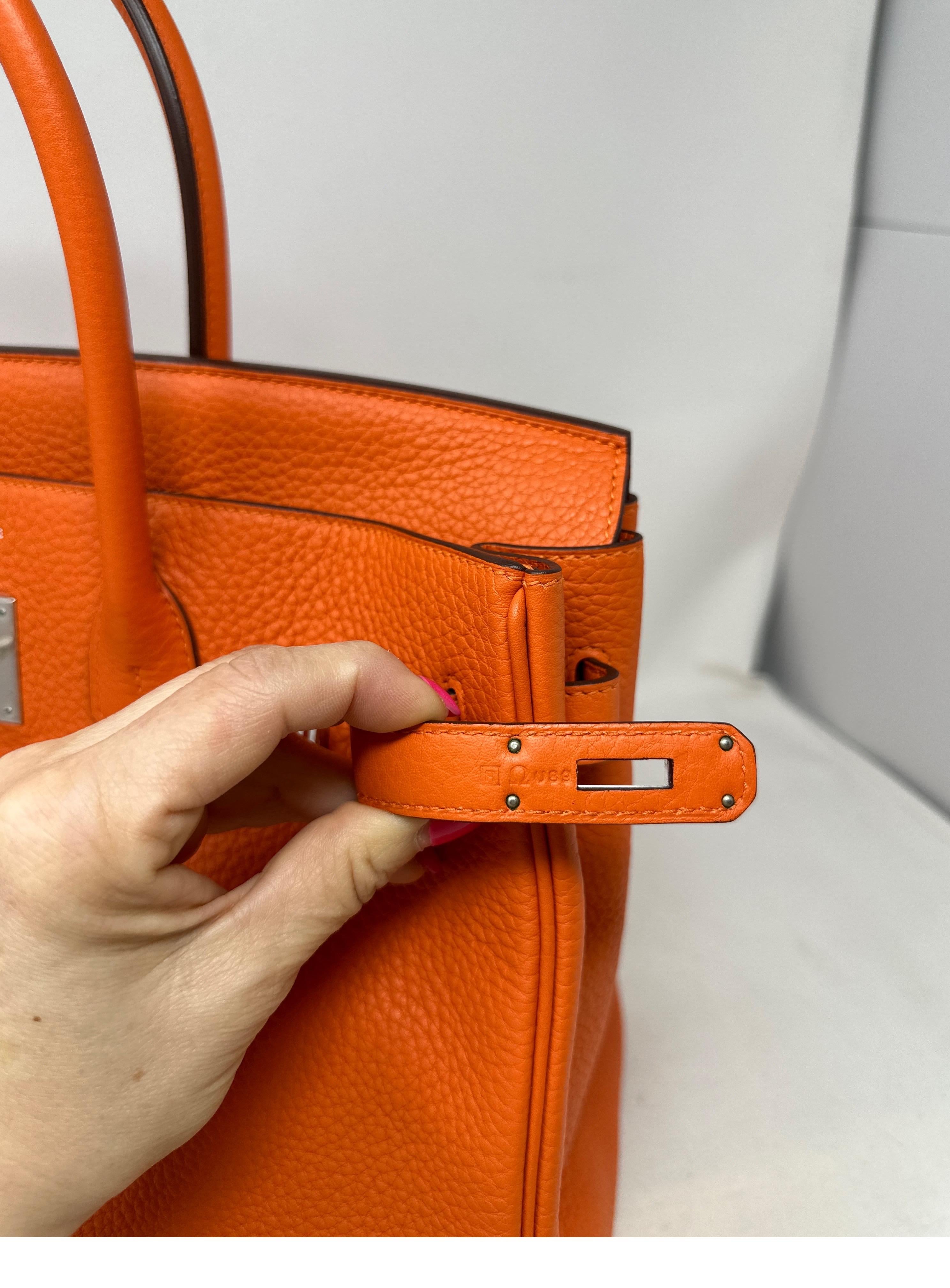 Hermes Orange Birkin 35 Bag  For Sale 2