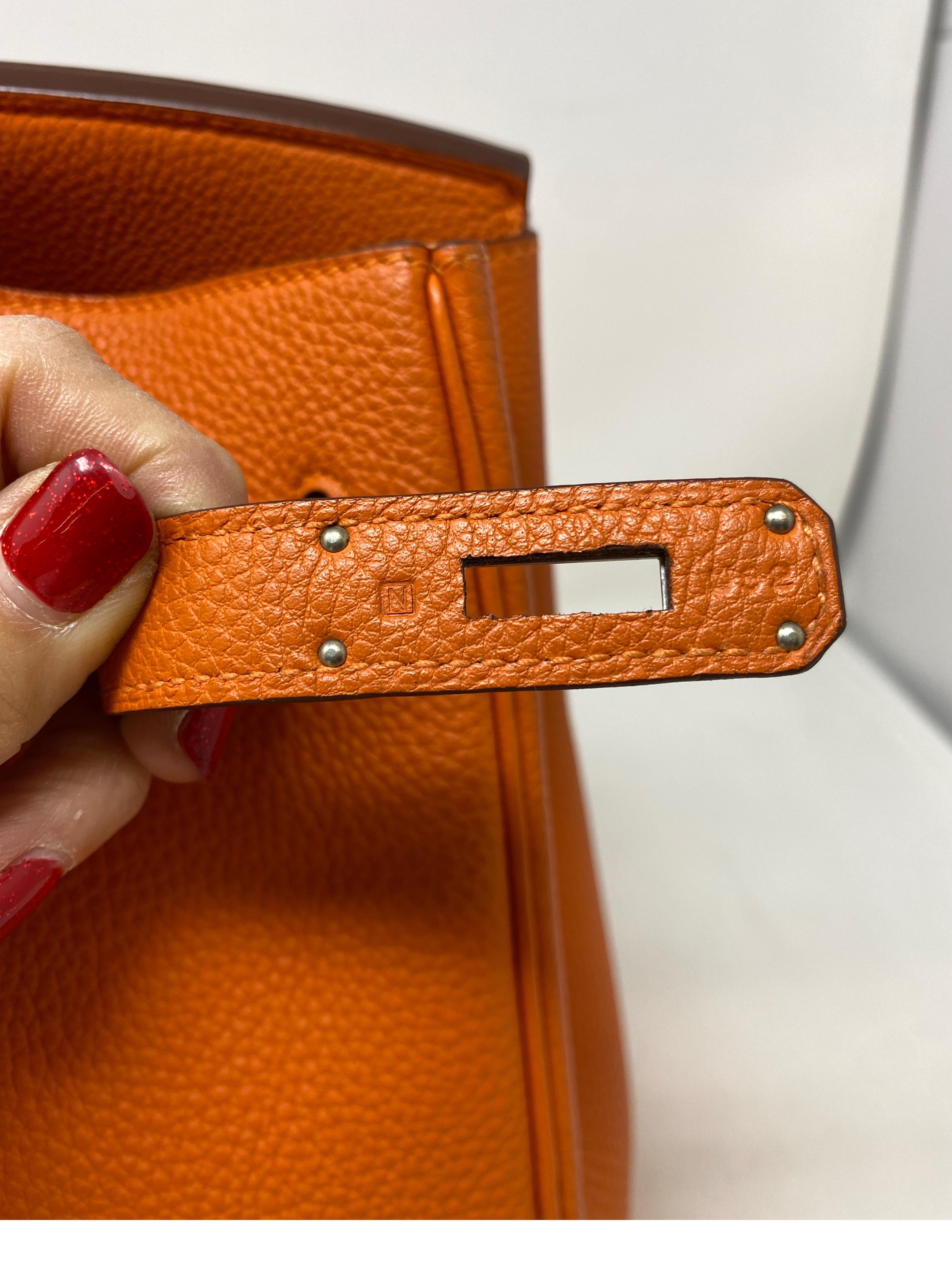 Hermes Orange Birkin 35 Bag 3