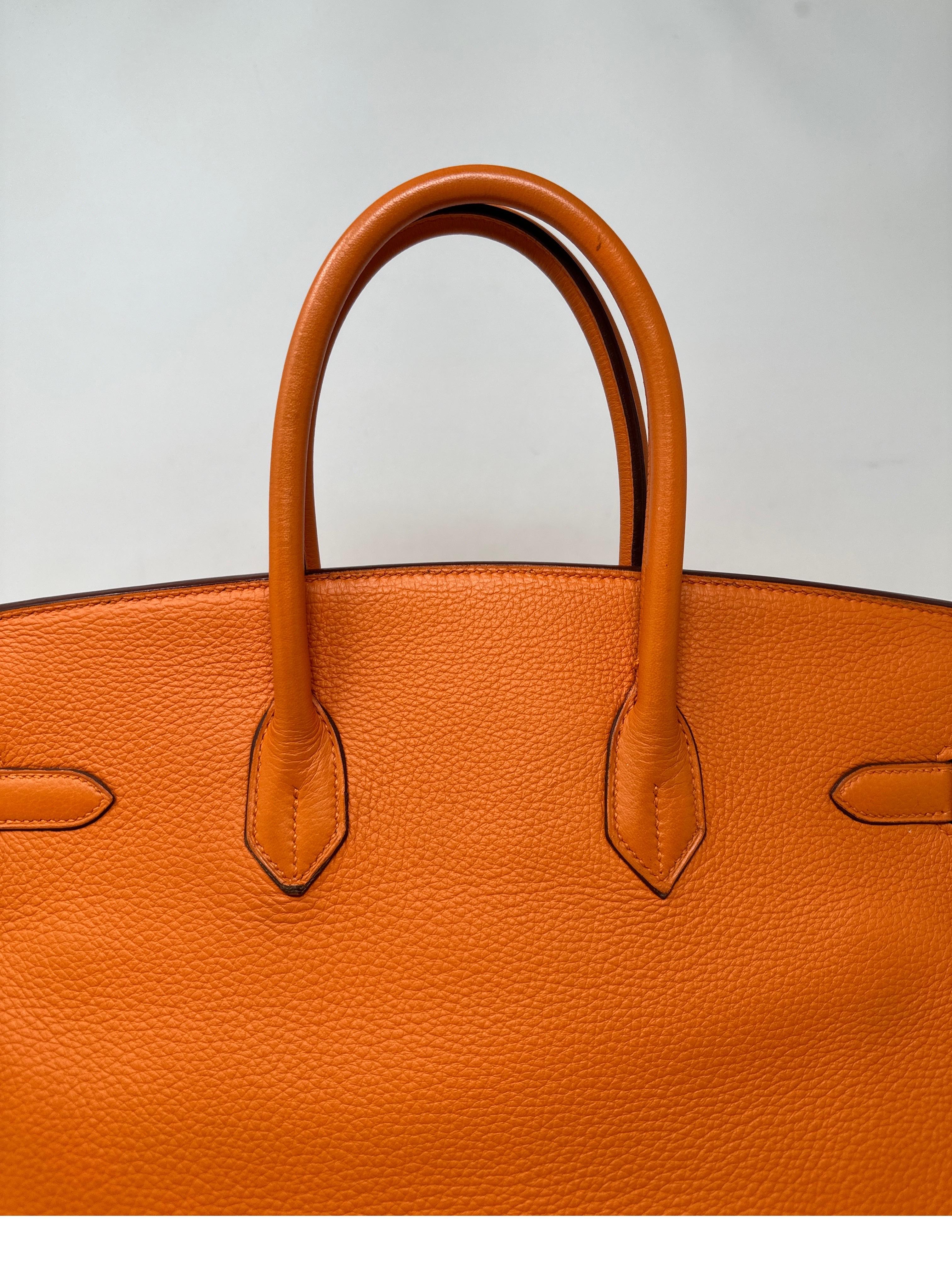 Hermes Orange Birkin 35 Bag  3