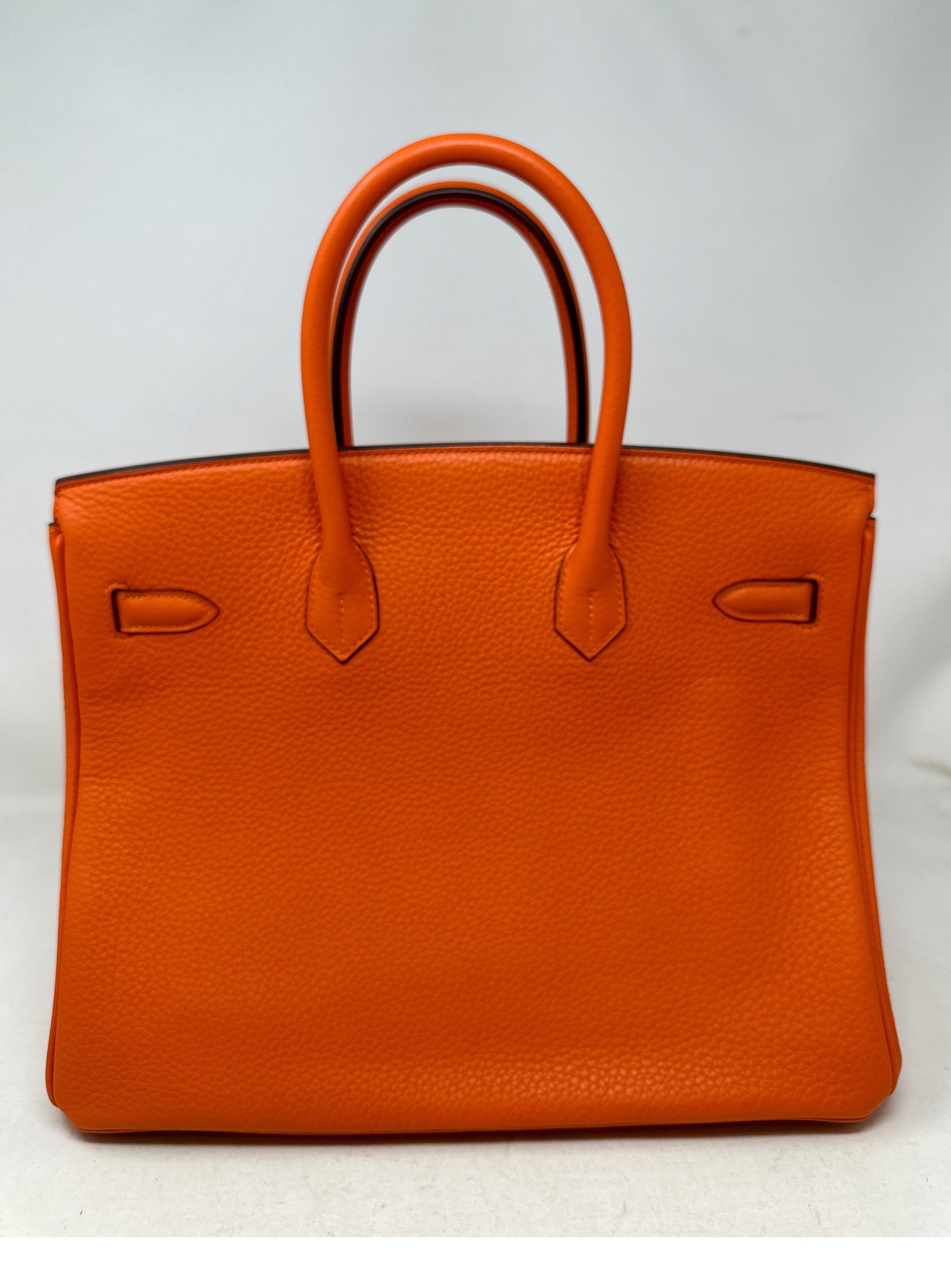 Hermes Orange Birkin 35 Bag  For Sale 3