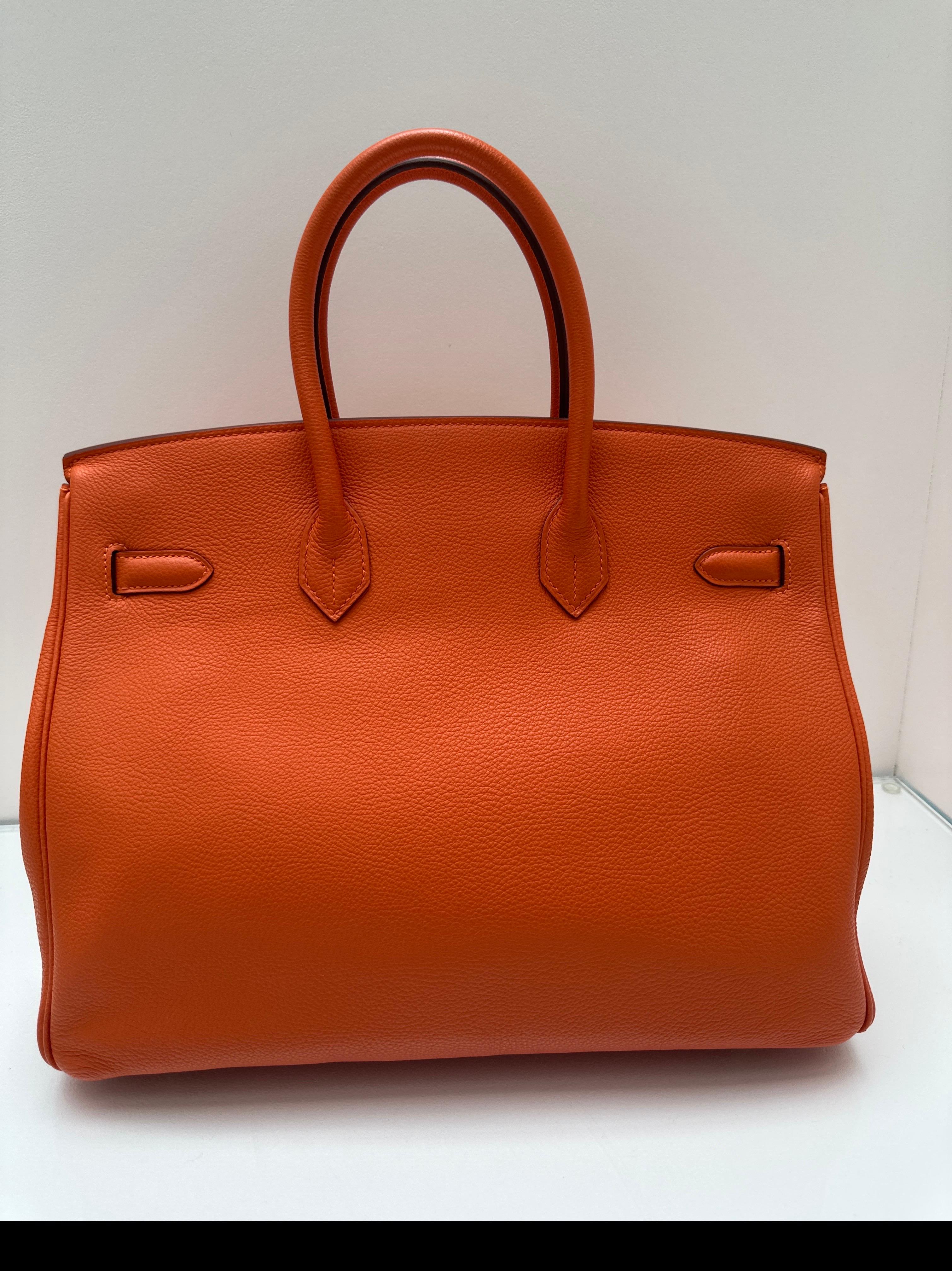 Bolso Hermes Birkin 35 naranja en venta 2
