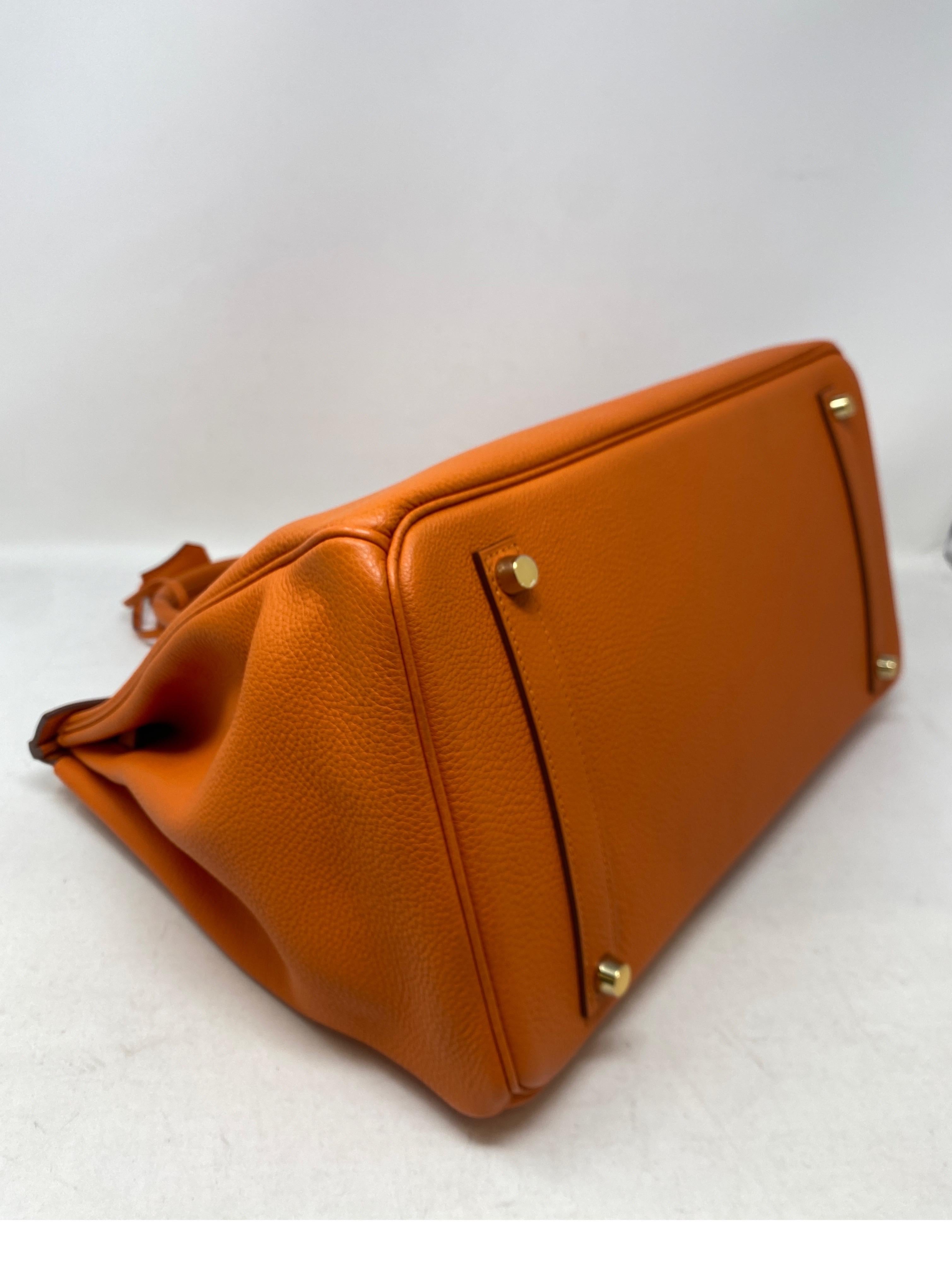Hermes Orange Birkin 35 Bag  1