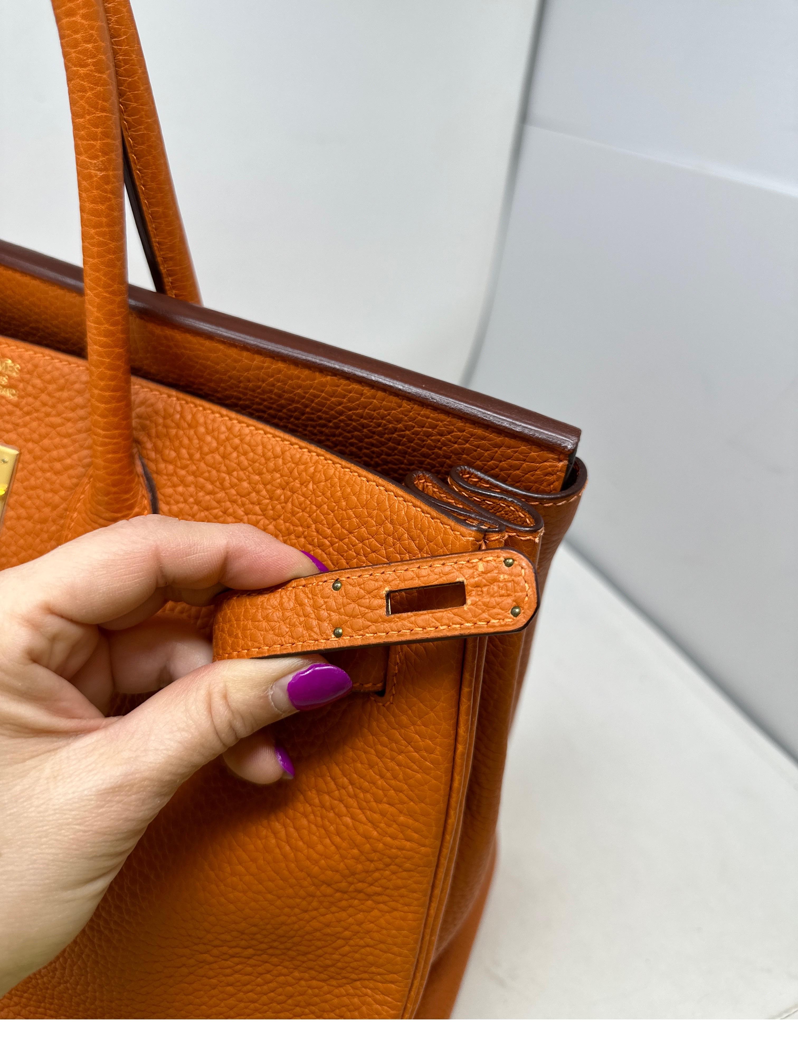 Hermes Orange Birkin 35 Bag 4