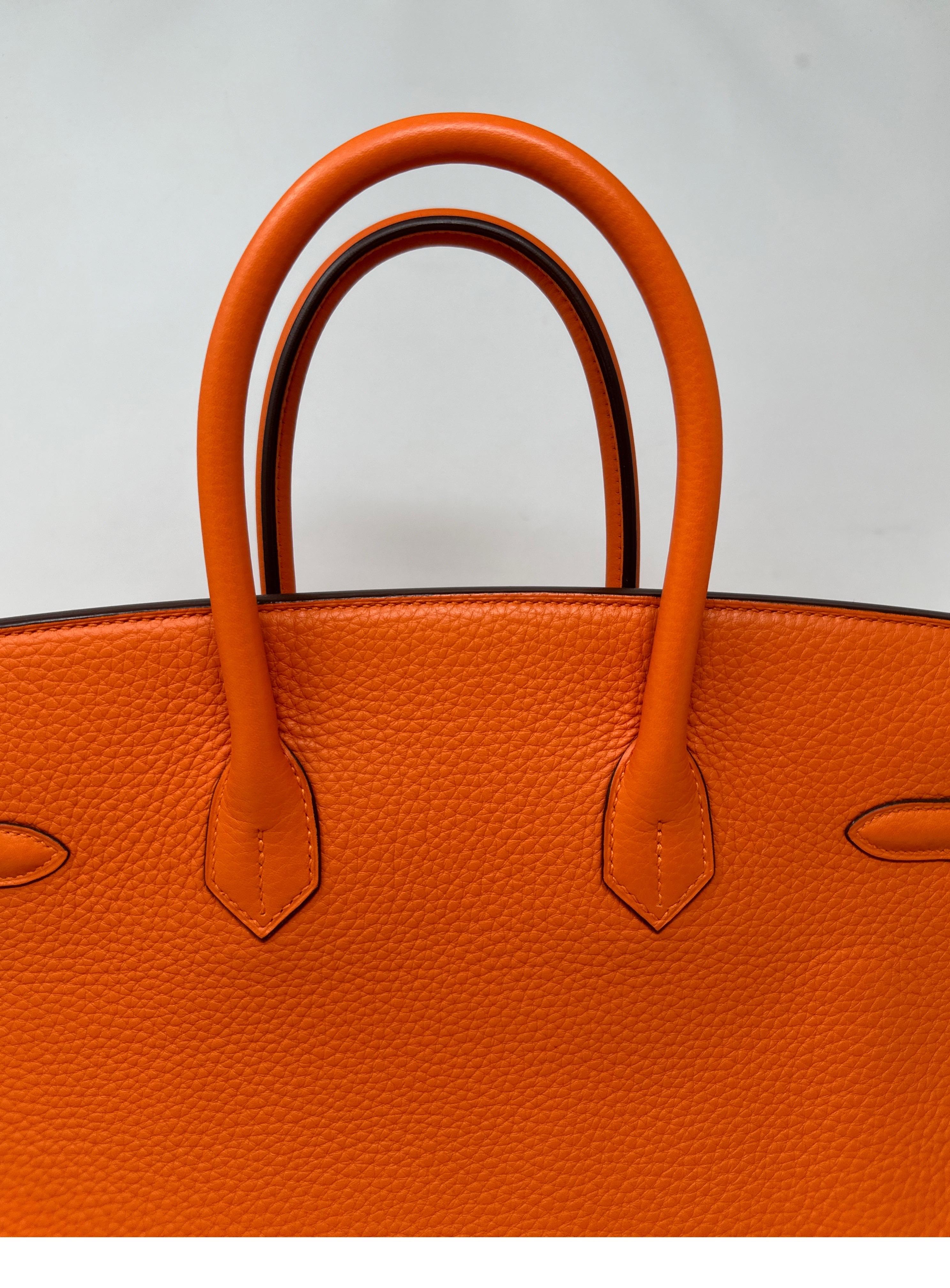 Hermes Orange Birkin 35 Bag  For Sale 4