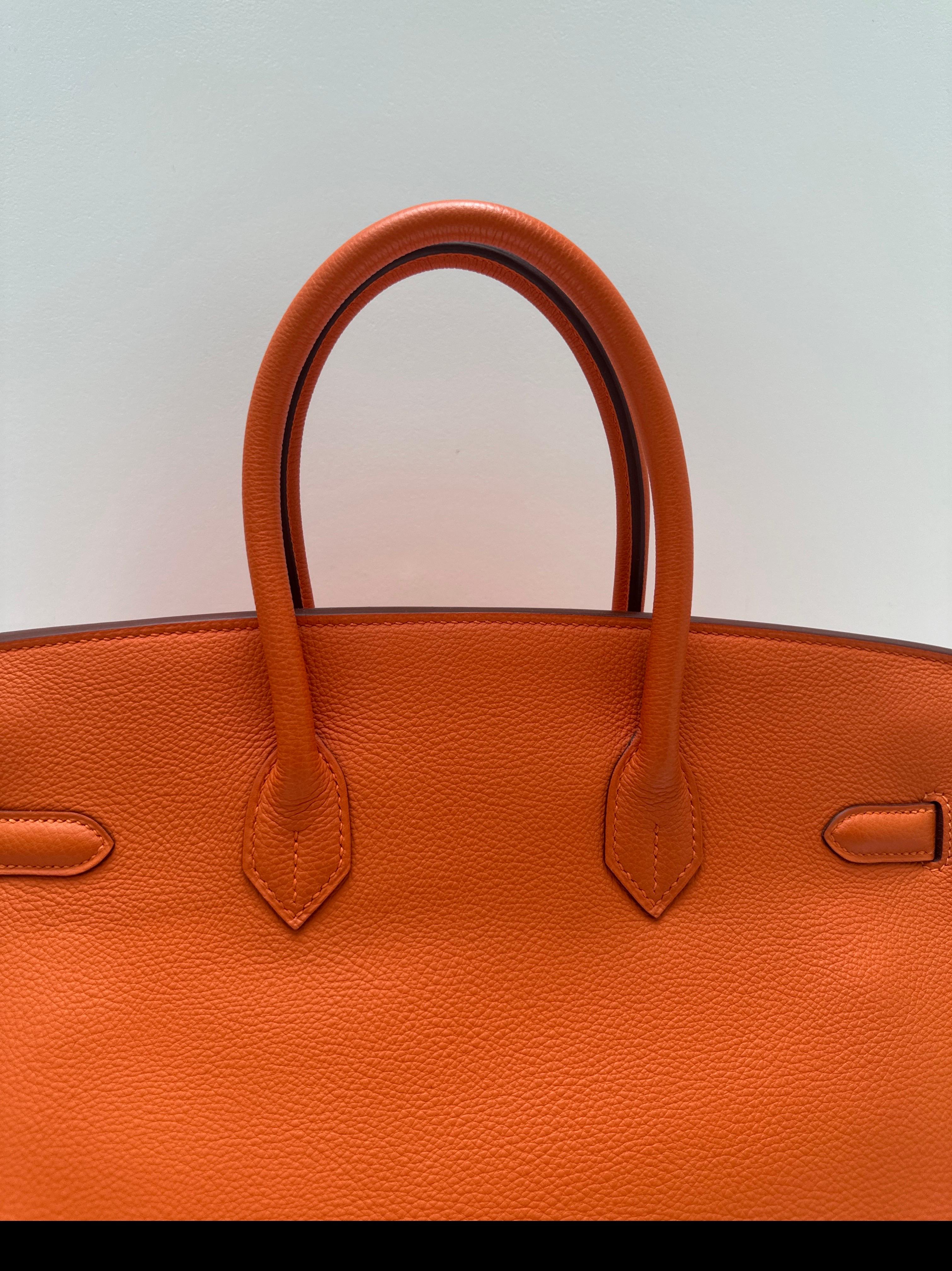 Bolso Hermes Birkin 35 naranja en venta 3