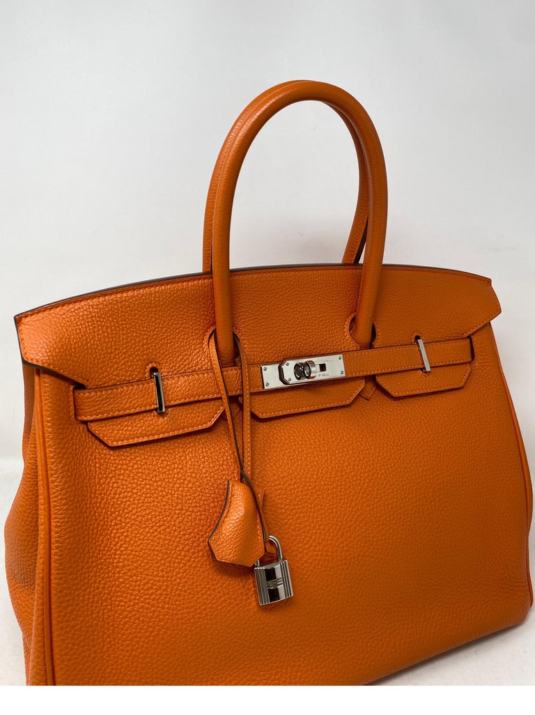Hermes Birkin 30 Orange Crocodile Bag Palladium Hardware For Sale at 1stDibs