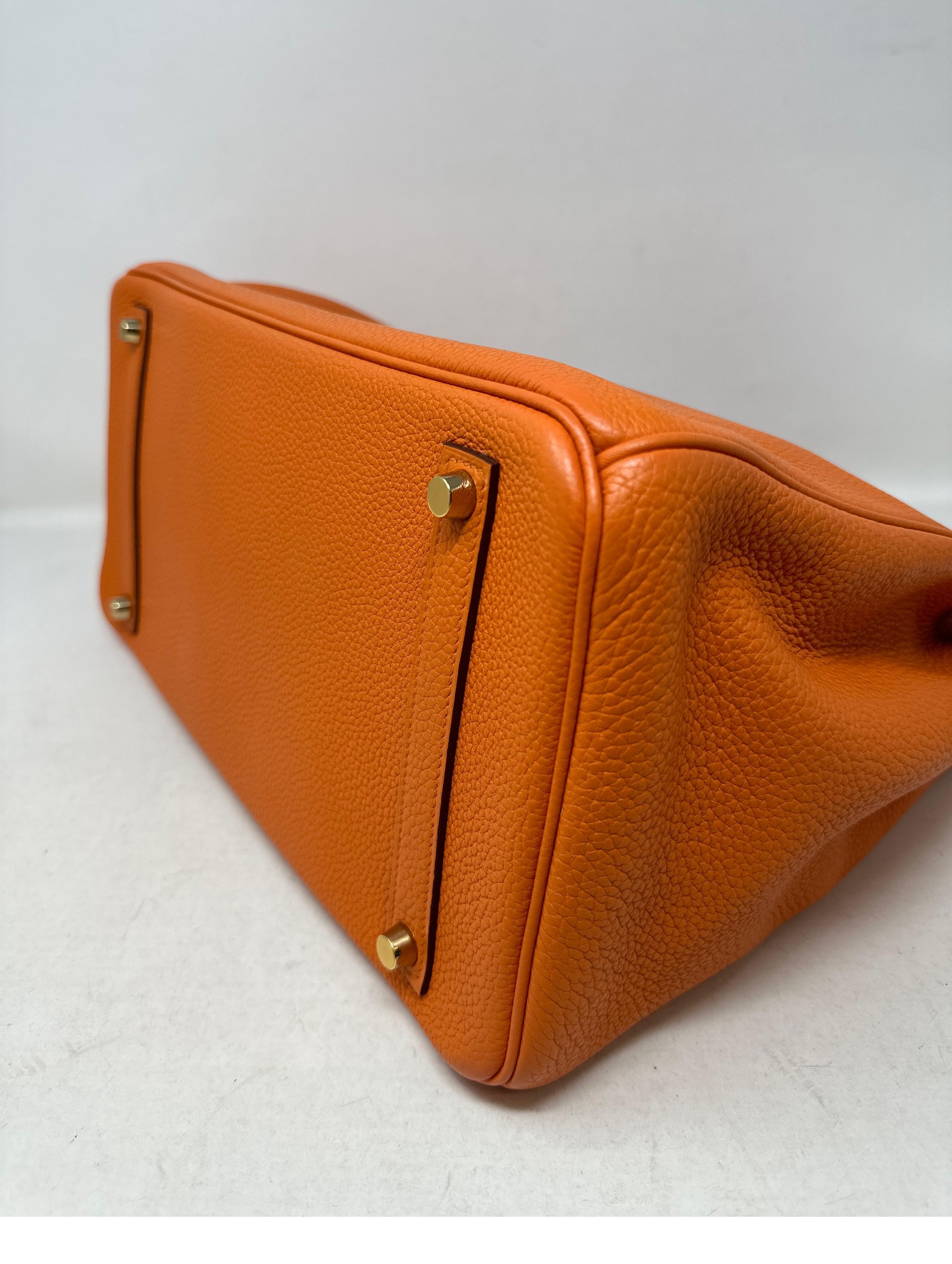 Hermes Orange Birkin 35 Bag 5