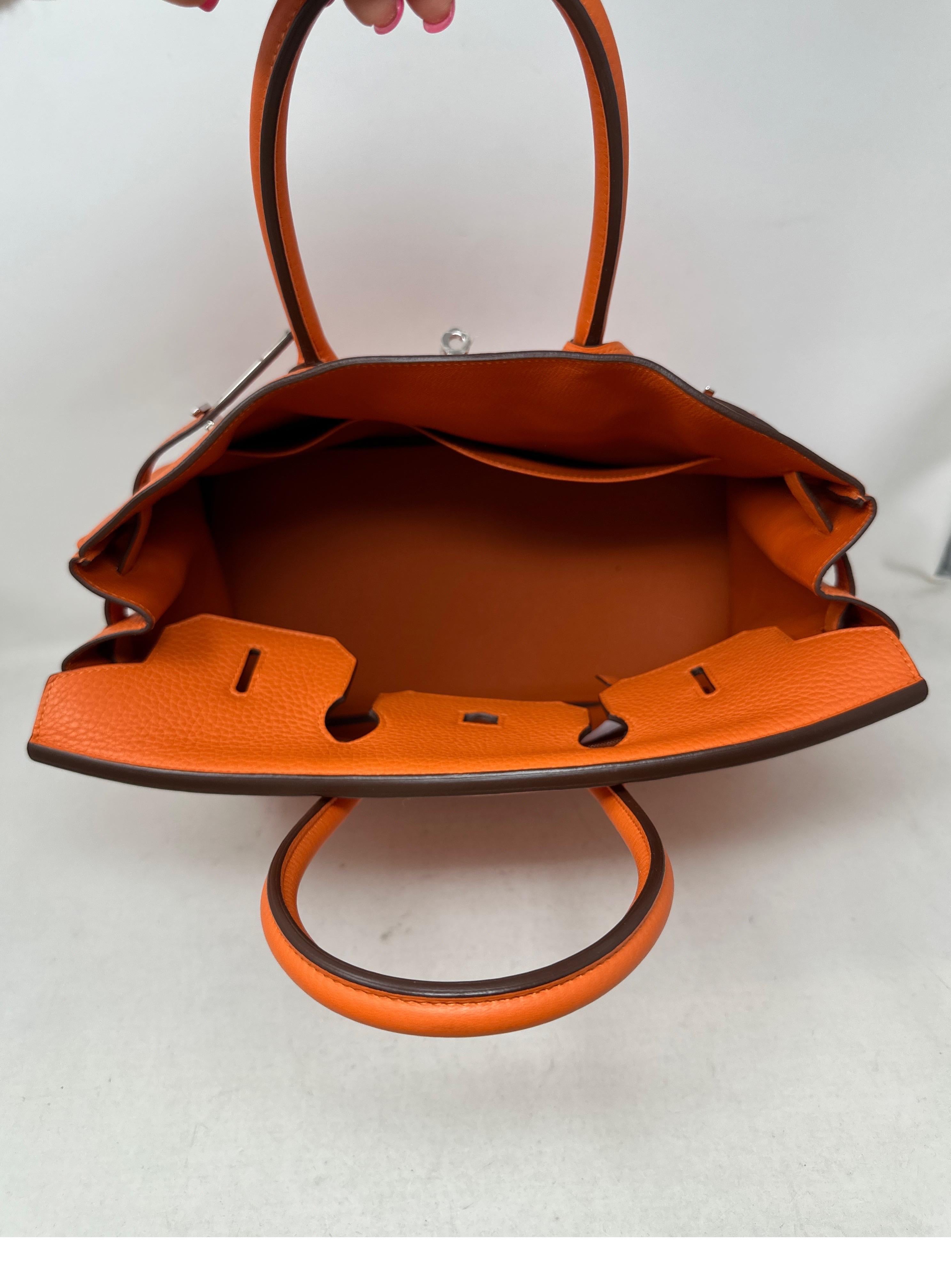 Hermes Orange Birkin 35 Bag  For Sale 5