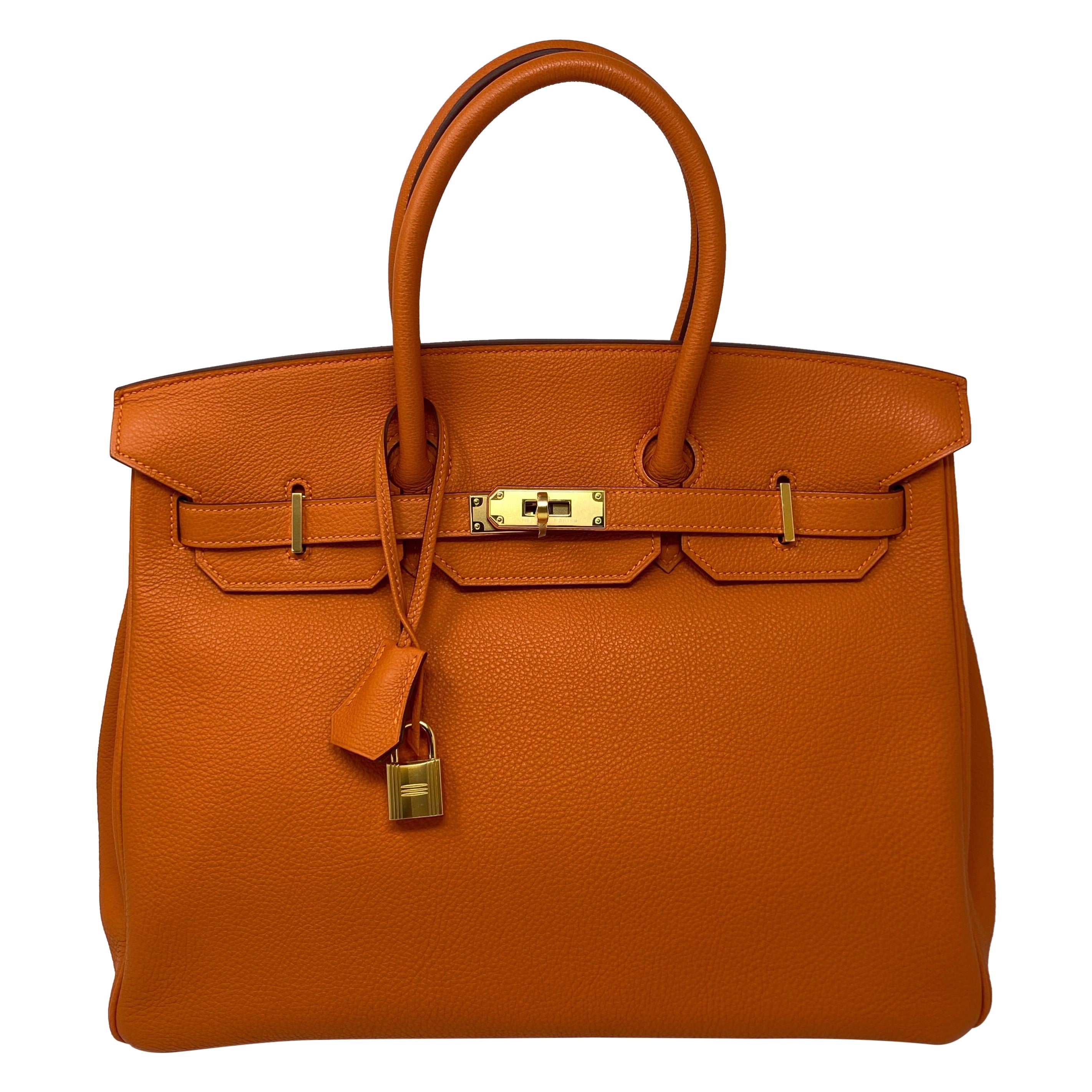 Hermes Orange Birkin 35 Bag