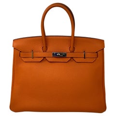 Hermes Orange Birkin 35 Tasche