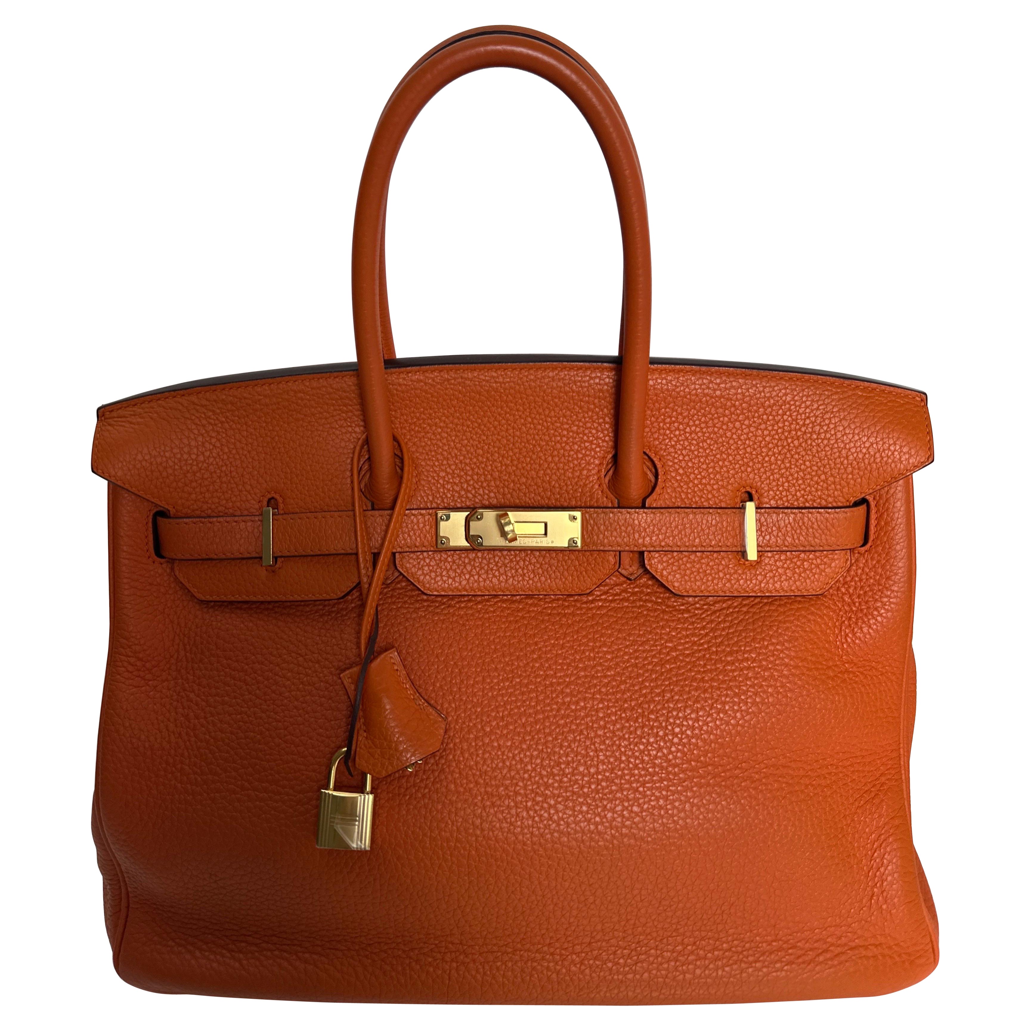 Hermès - Sac Birkin 35 orange en vente