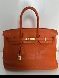 Hermes Orange Birkin 35 Bag