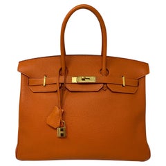 Hermes Orange Birkin 35 Bag