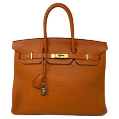 Hermes Orange Birkin 35 Bag