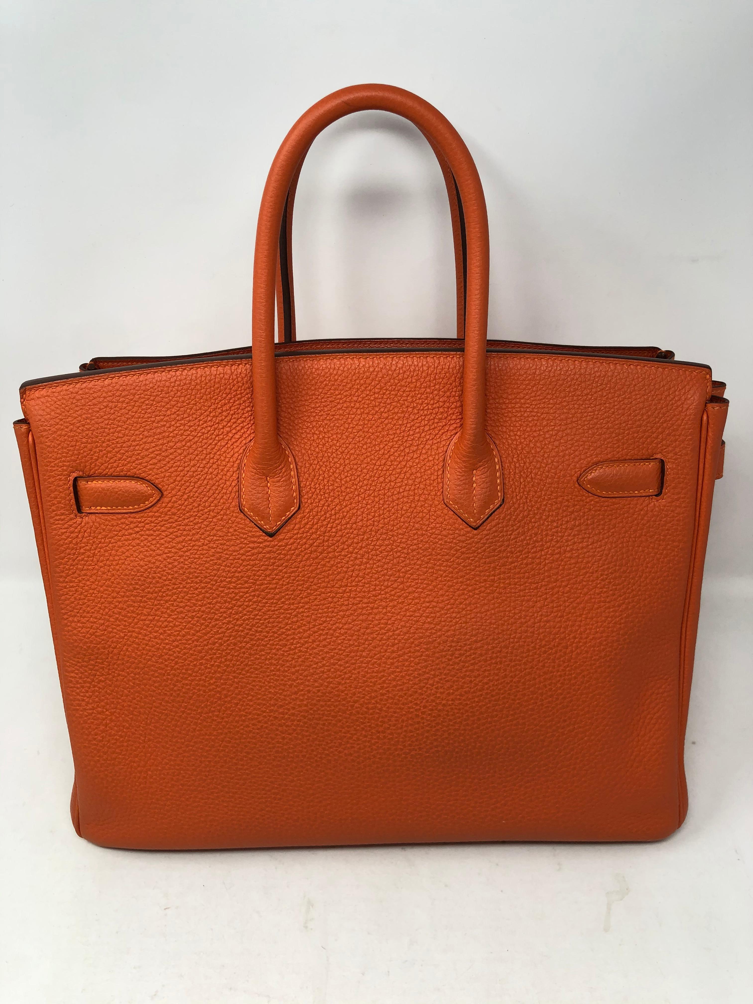 Red Hermes Orange Birkin 35 Togo 