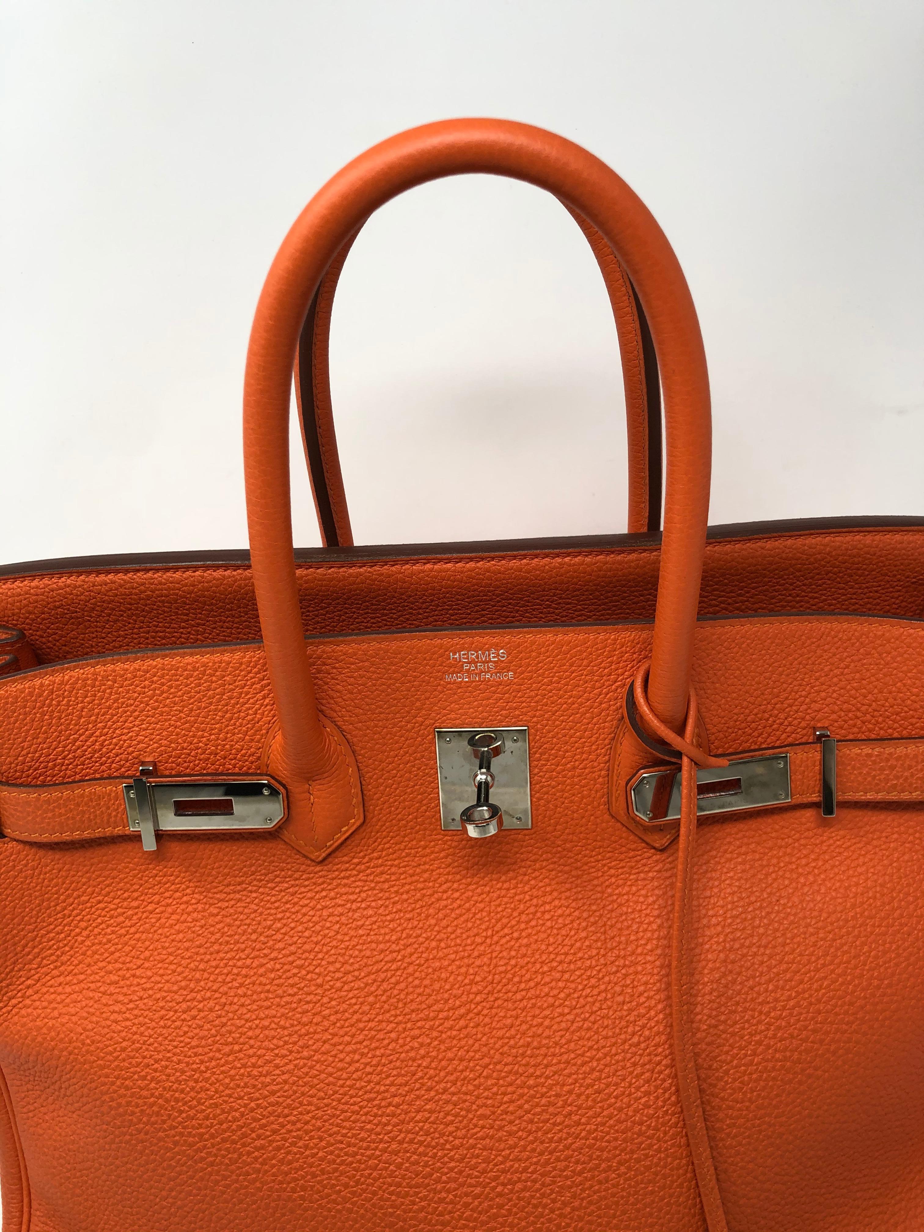 Women's or Men's Hermes Orange Birkin 35 Togo 