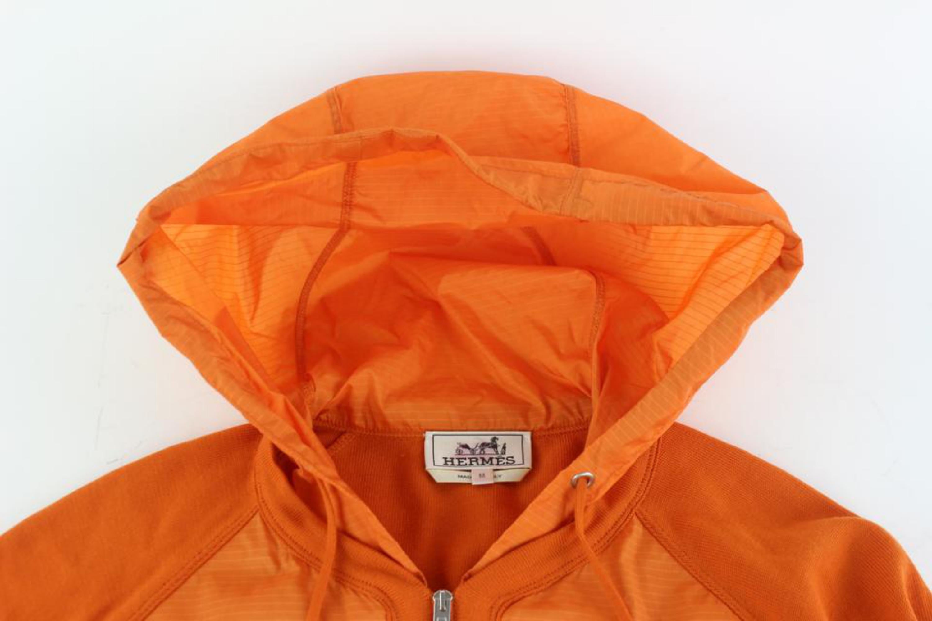 Hermès Orange Blousson Zippe A Capuche Hooded Zip Up Parka Jacket 58hz1009  For Sale 4