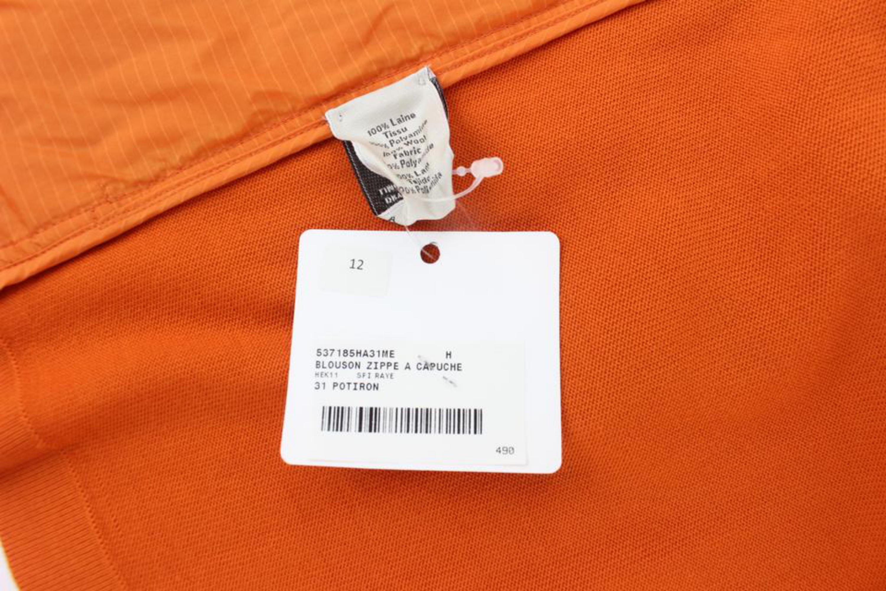 Hermès Orange Blousson Zippe A Capuche Hooded Zip Up Parka Jacket 58hz1009  For Sale 6