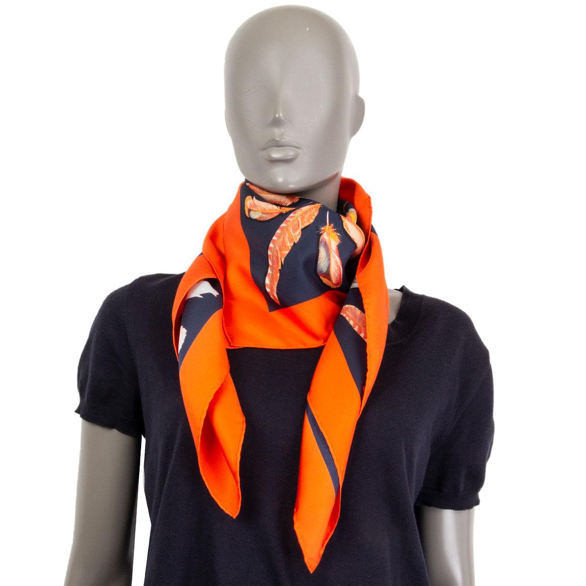orange and blue silk scarf