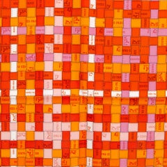 Hermes orange BOLDUC AU CARRE 90 Scarf silk ORANGE VIEUX ROSE