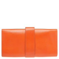 Hermes Orange Box Leather Medor 29 Clutch