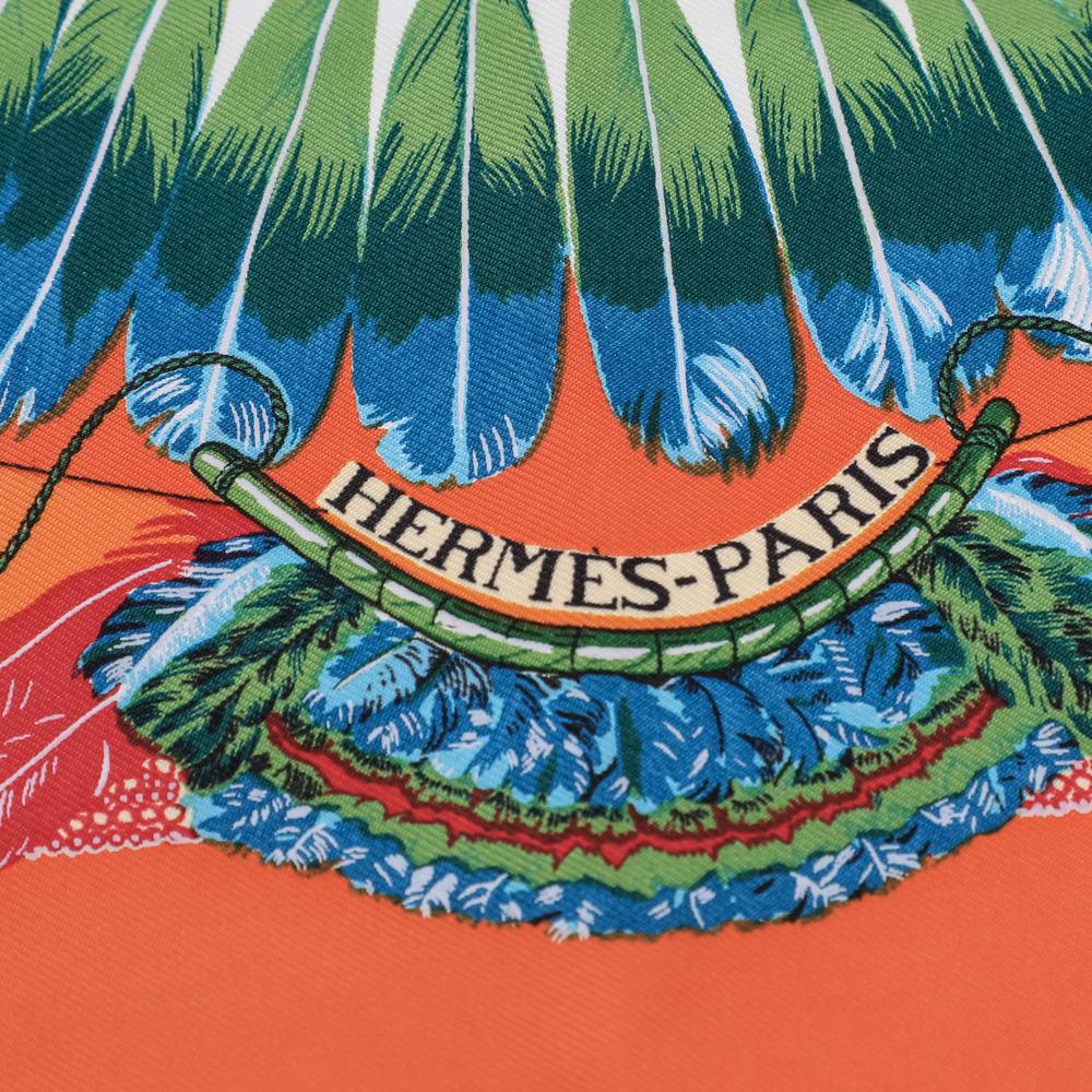 Hermes Orange Brazil Silk Square Scarf For Sale at 1stDibs | hermes ...