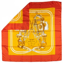 Hermes Orange Brides De Gala Silk 54" Shawl
