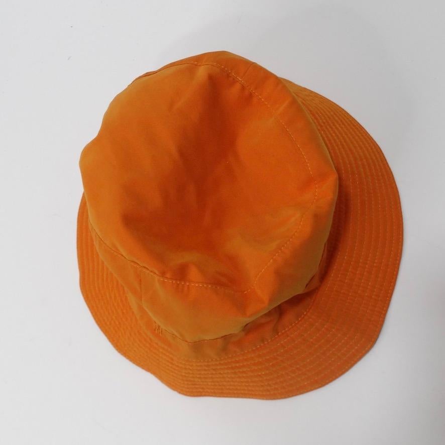 Hermes Orange Bucket Hat In Good Condition For Sale In Scottsdale, AZ