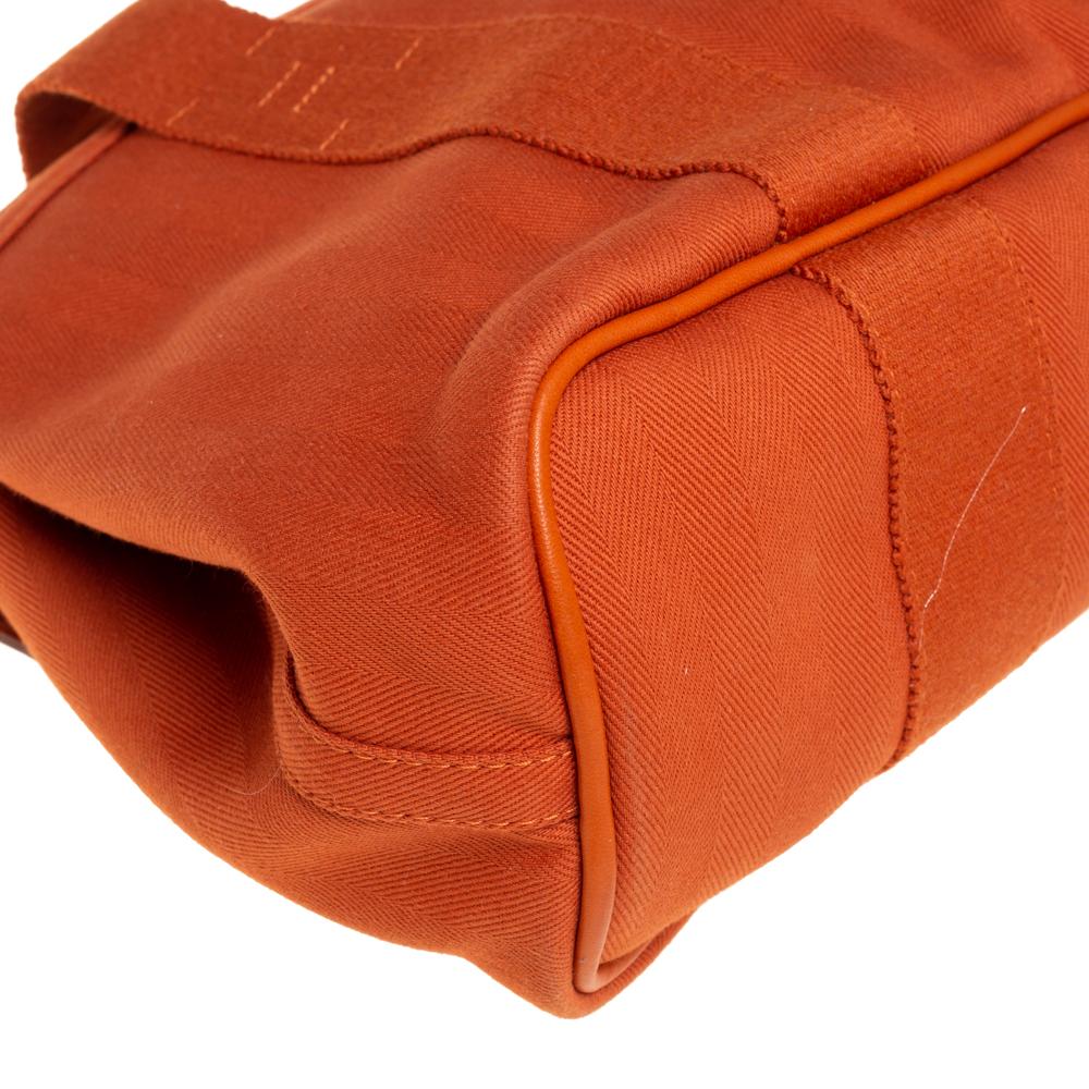 Hermes Orange Canvas and Leather Valparaiso PM Bag 3