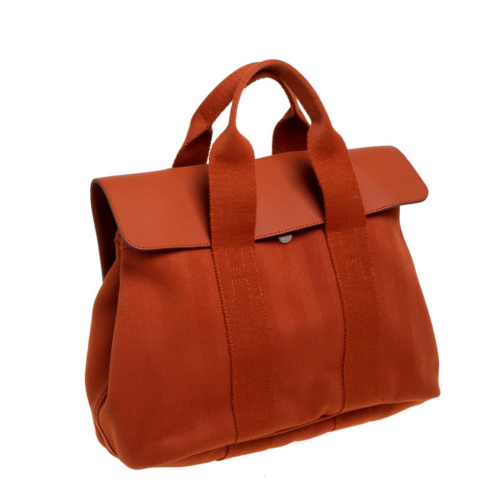 hermes orange canvas bag