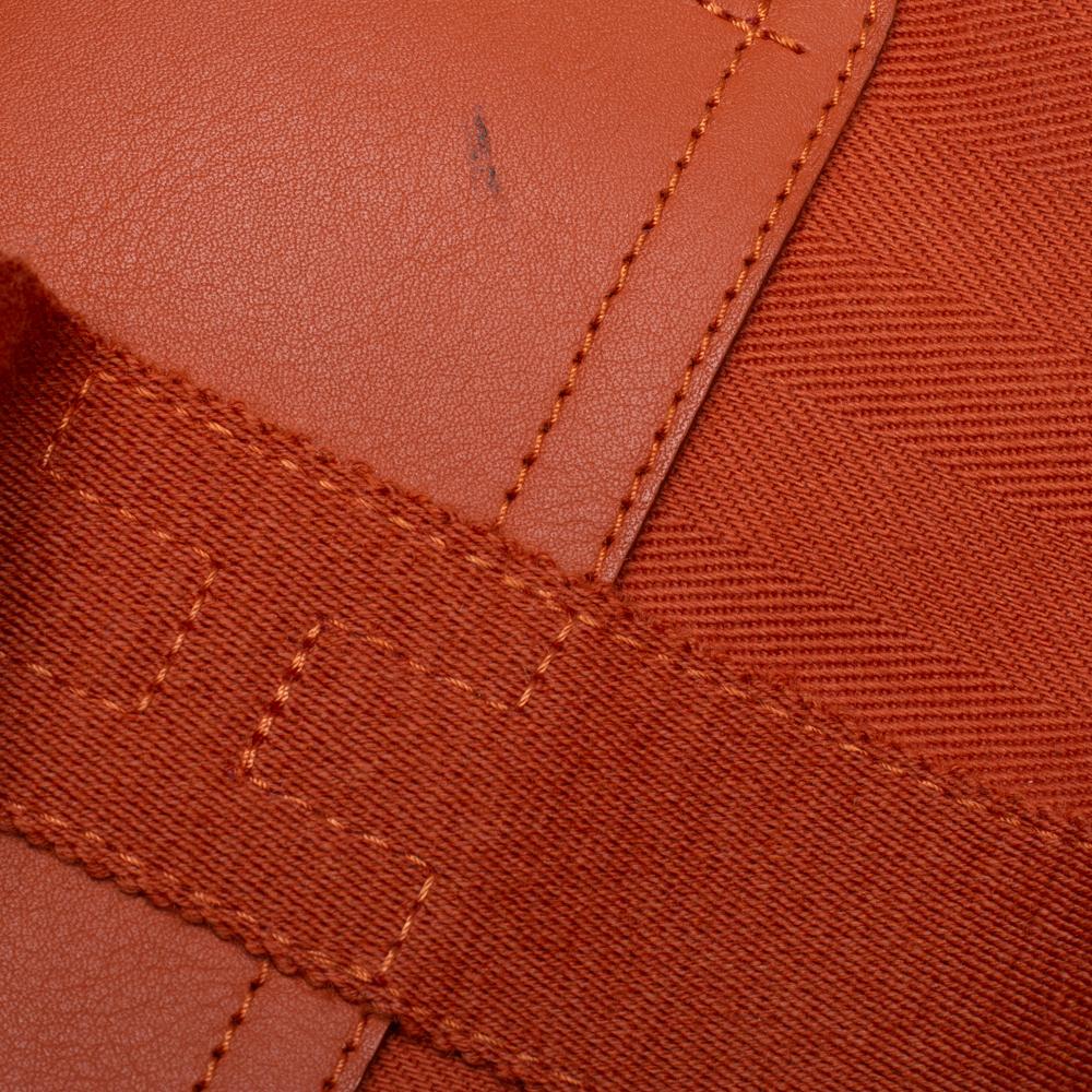 Women's Hermes Orange Canvas and Leather Valparaiso PM Bag