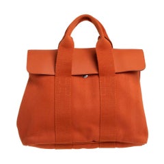 Hermes Orange Canvas and Leather Valparaiso PM Bag