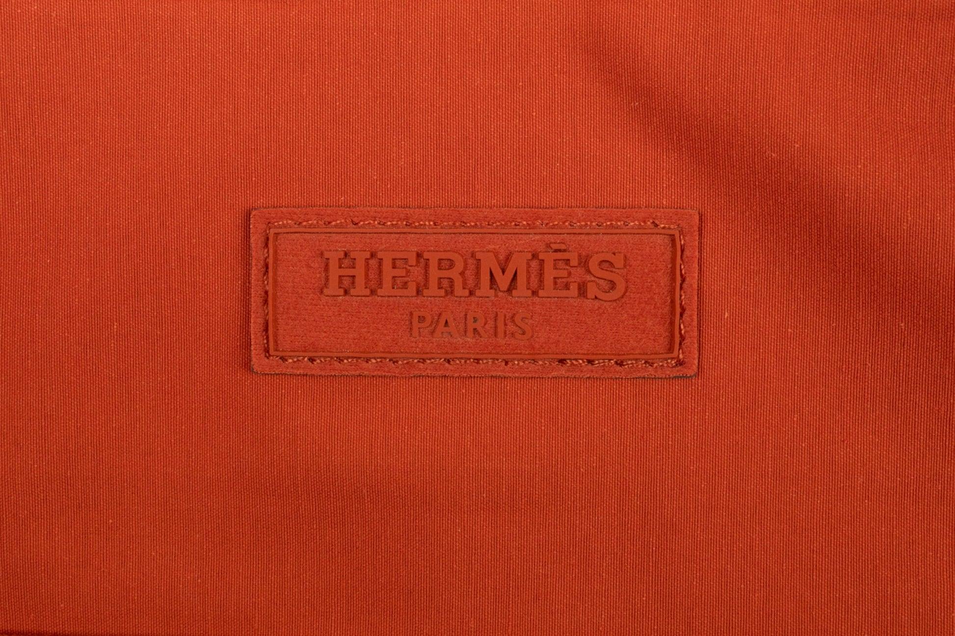 Hermès Orange Canvas 'Tennis' Bag In Excellent Condition In SAINT-OUEN-SUR-SEINE, FR