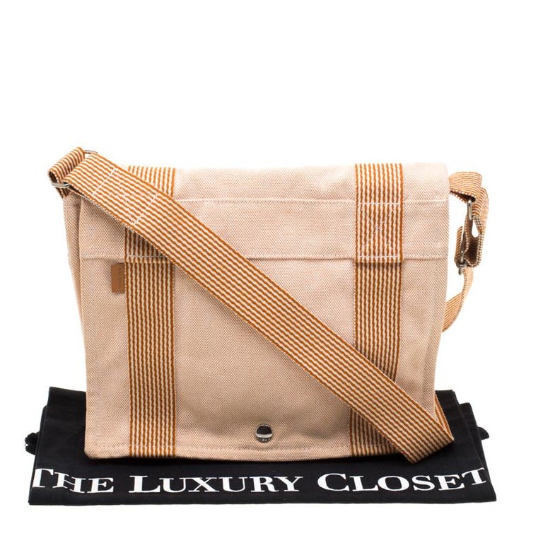 Hermes Orange Canvas Vassus Messenger Bag For Sale at 1stDibs hermes