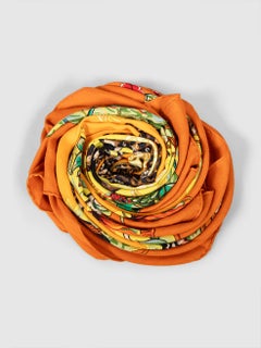 Hermès Orange Cashmere Jungle Love Scarf