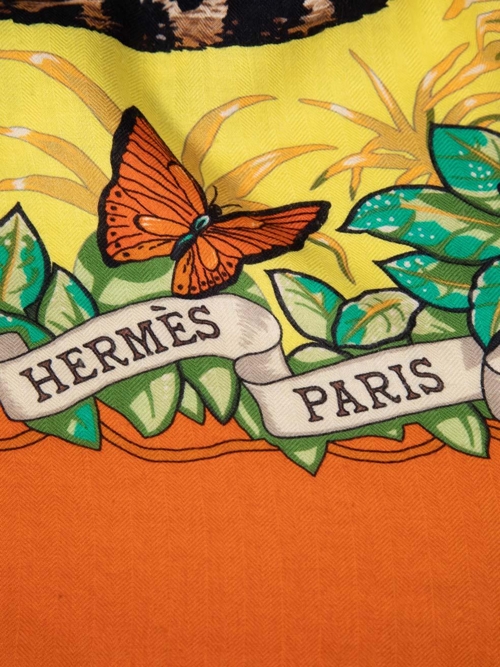 Hermès Bufanda Jungle Love Cachemira Naranja 2