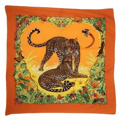 Sciarpa Jungling Love in cashmere arancione di Hermès