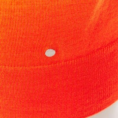 Maglione HERMES in cashmere e seta arancione con doppio scollo a V e maniche raglan, taglia FR34 XS