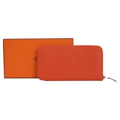 Hermès Orange Chevre Azap Leather Wallet