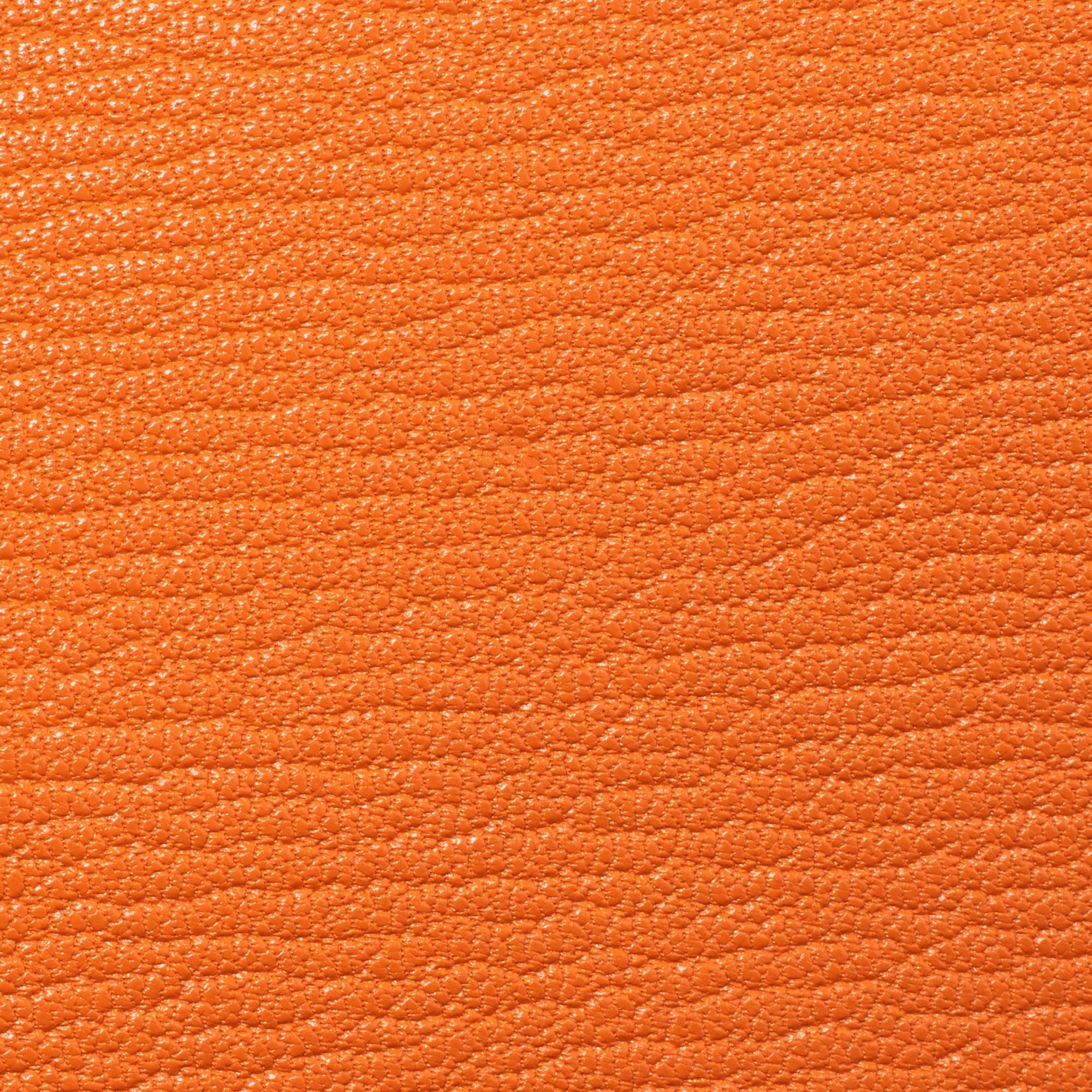 Hermès Orange Chèvre Mysore Leather Palladium Finish Geta Sangle Bag 2