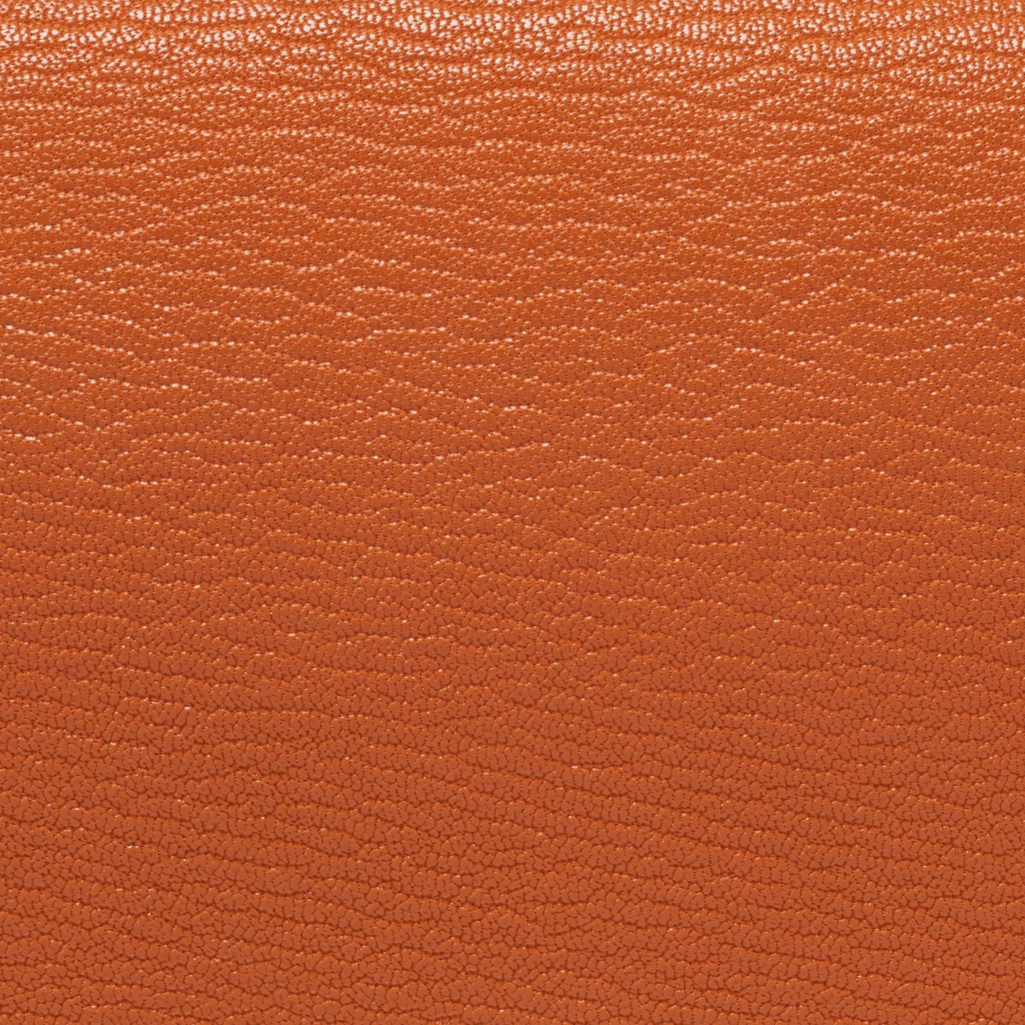 Hermès Orange Chèvre Mysore Leather Palladium Finish Geta Sangle Bag 4