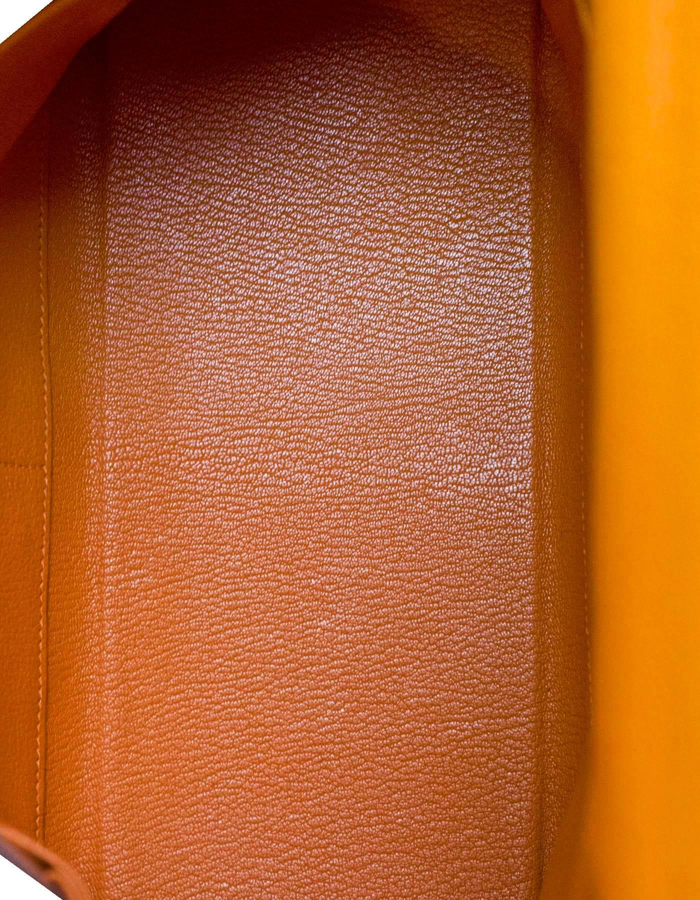 Hermes Orange Clemence Leather 32cm Kelly Bag PHW 4