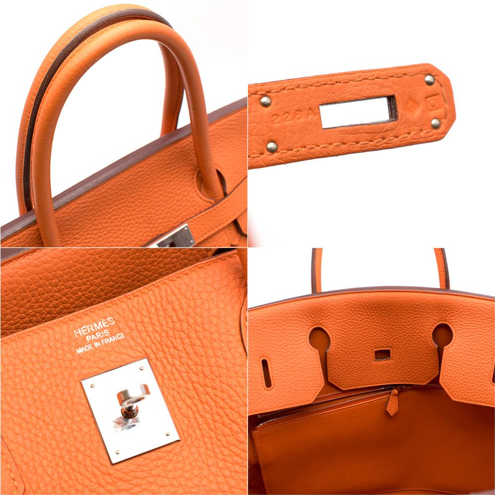 Hermes Orange Clemence Leather 40cm Birkin 4