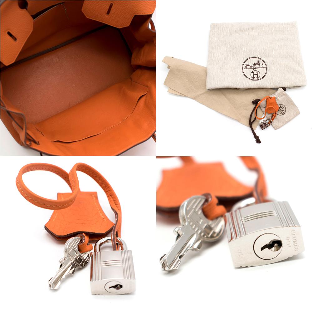 Hermes Orange Clemence Leather 40cm Birkin 5